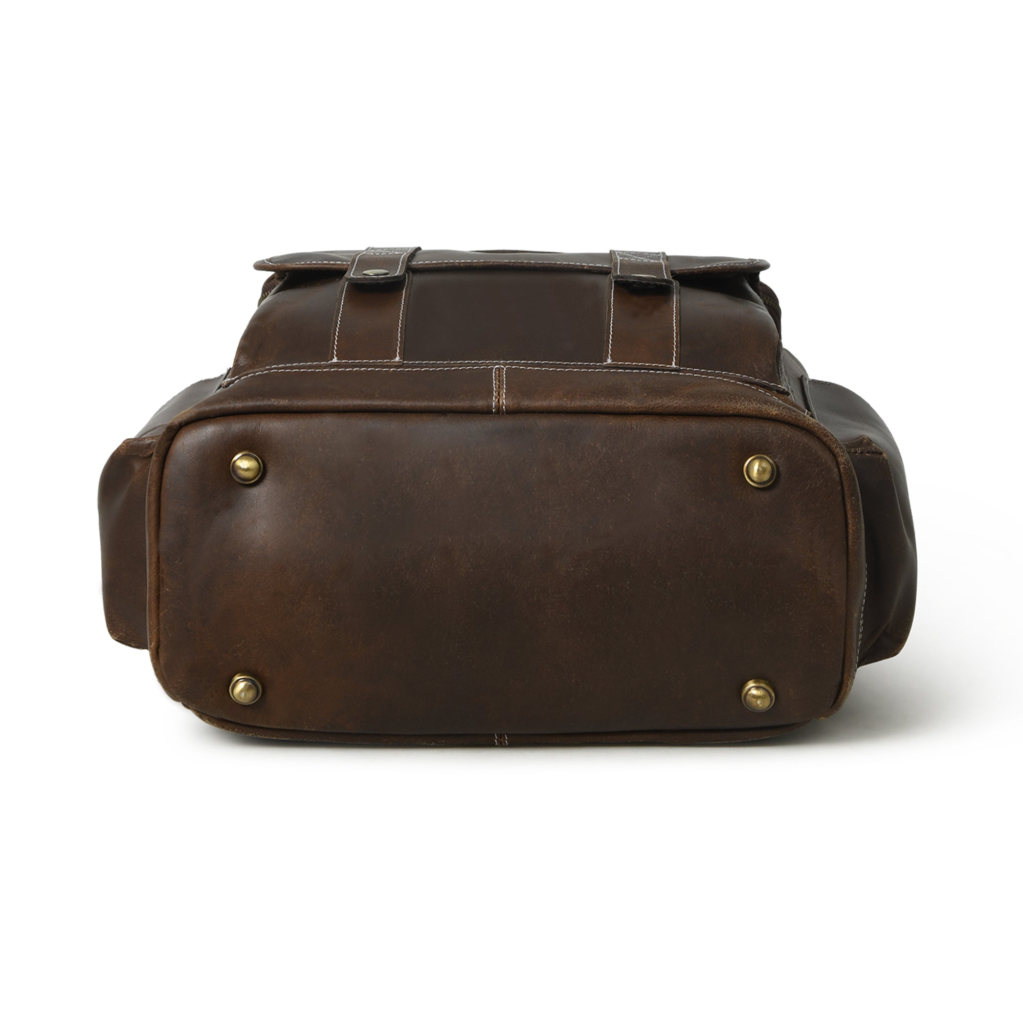 Vintage‑Style Full‑Grain Brown Leather Backpack