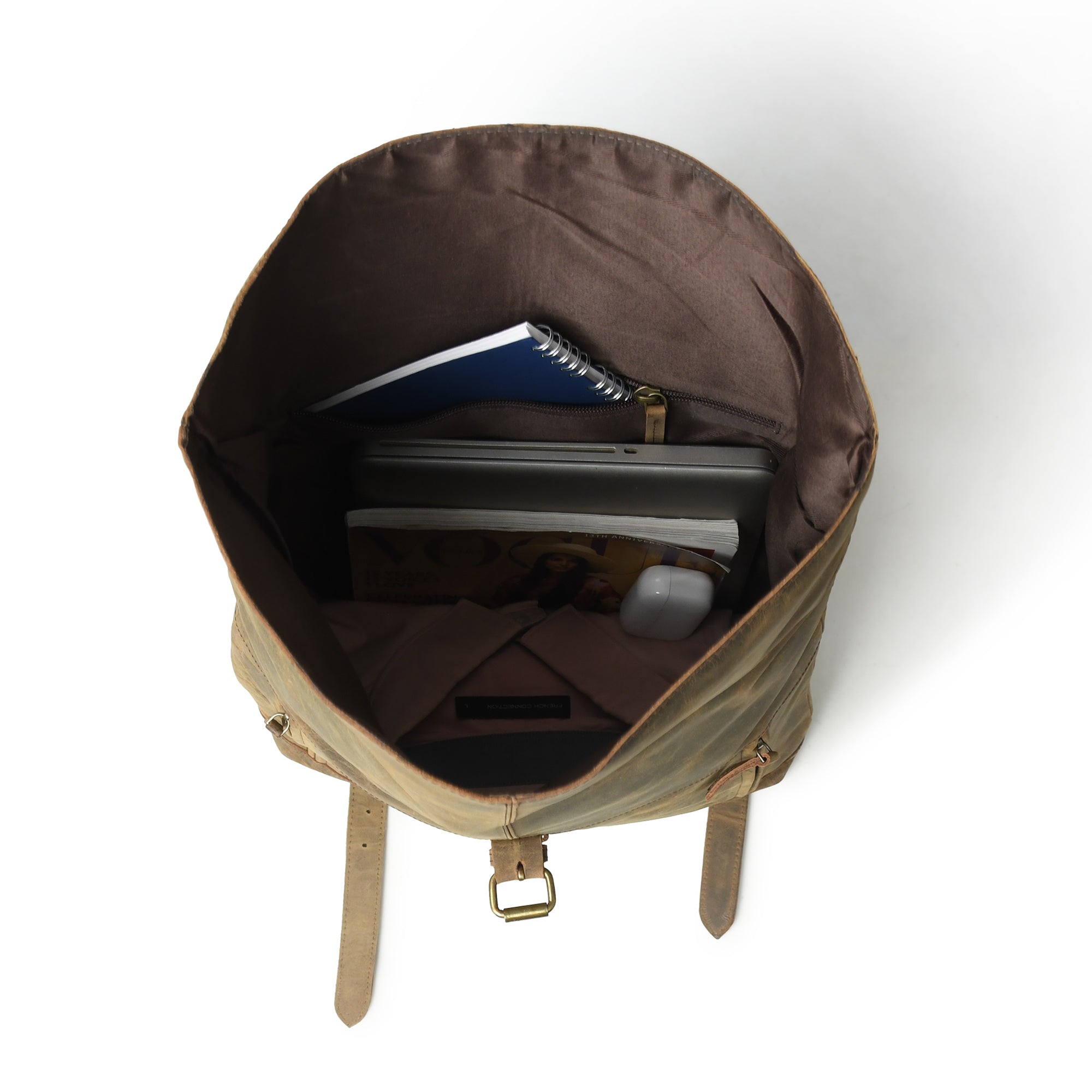 Roll‑Mud Full‑Grain Goat Leather Backpack