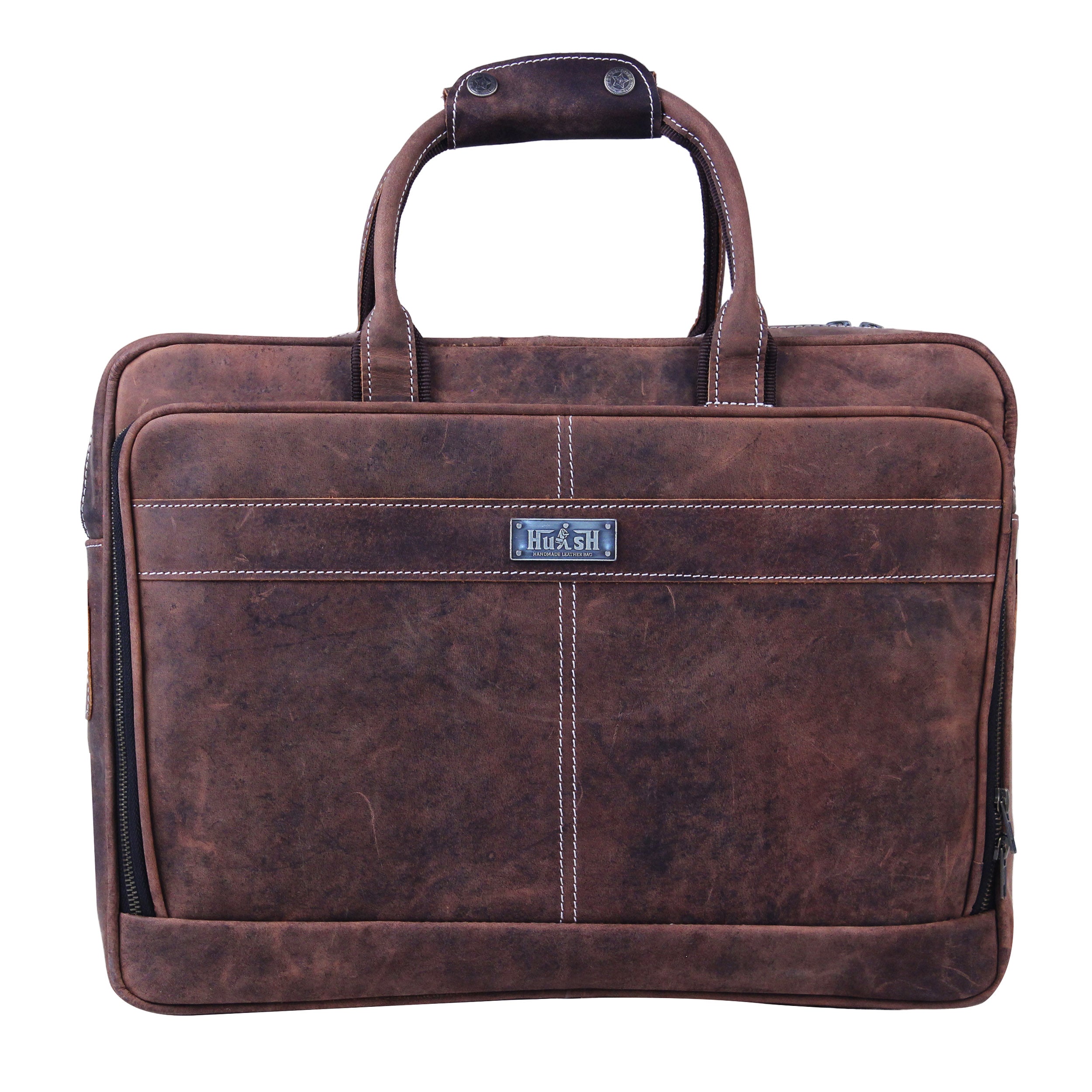Classic Brown Leather Laptop Bag