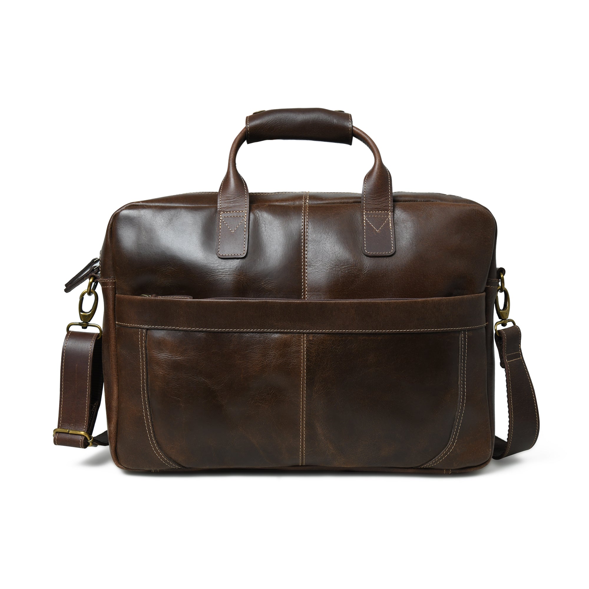 Sleek Dark Brown Leather Executive Briefcase