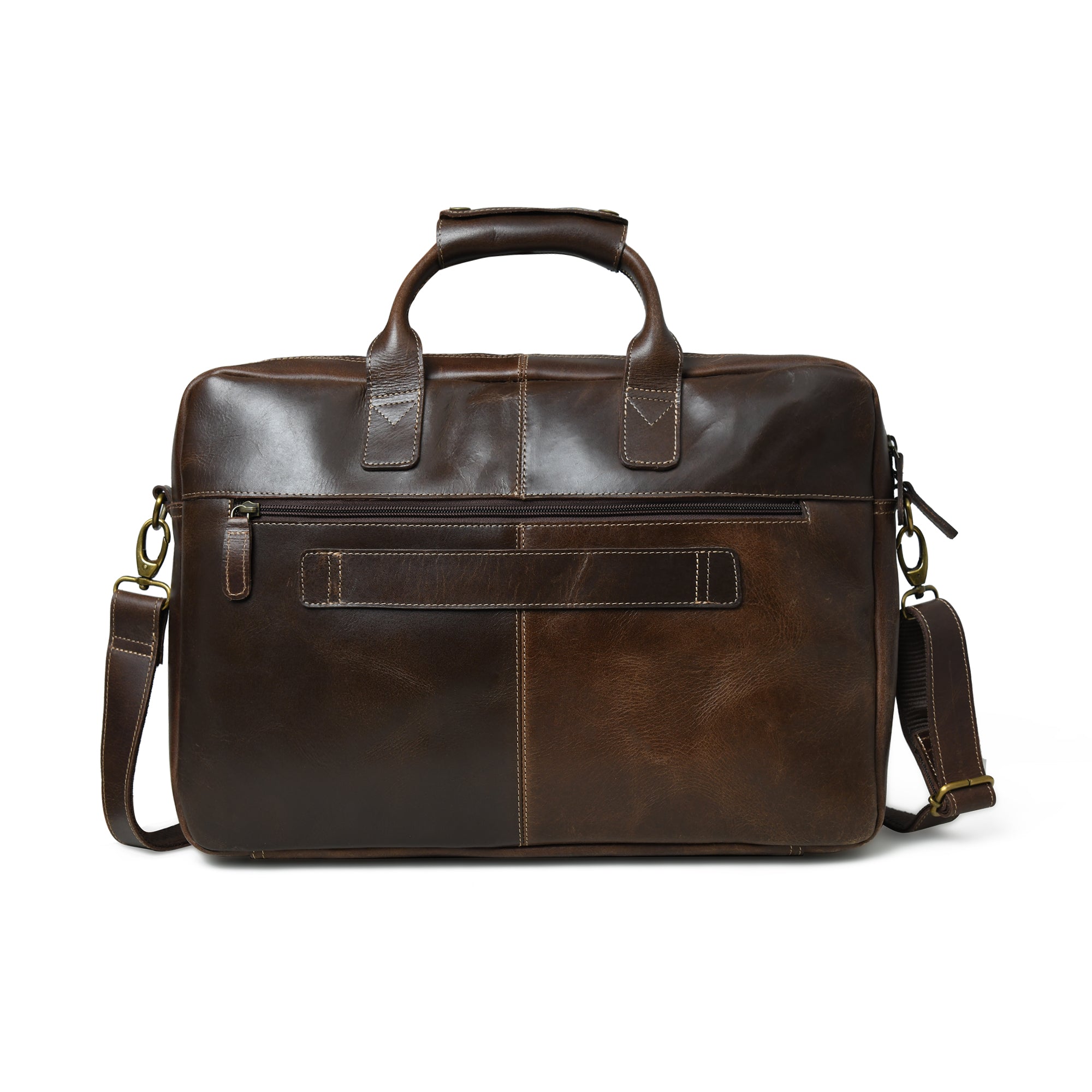 Sleek Dark Brown Leather Executive Briefcase