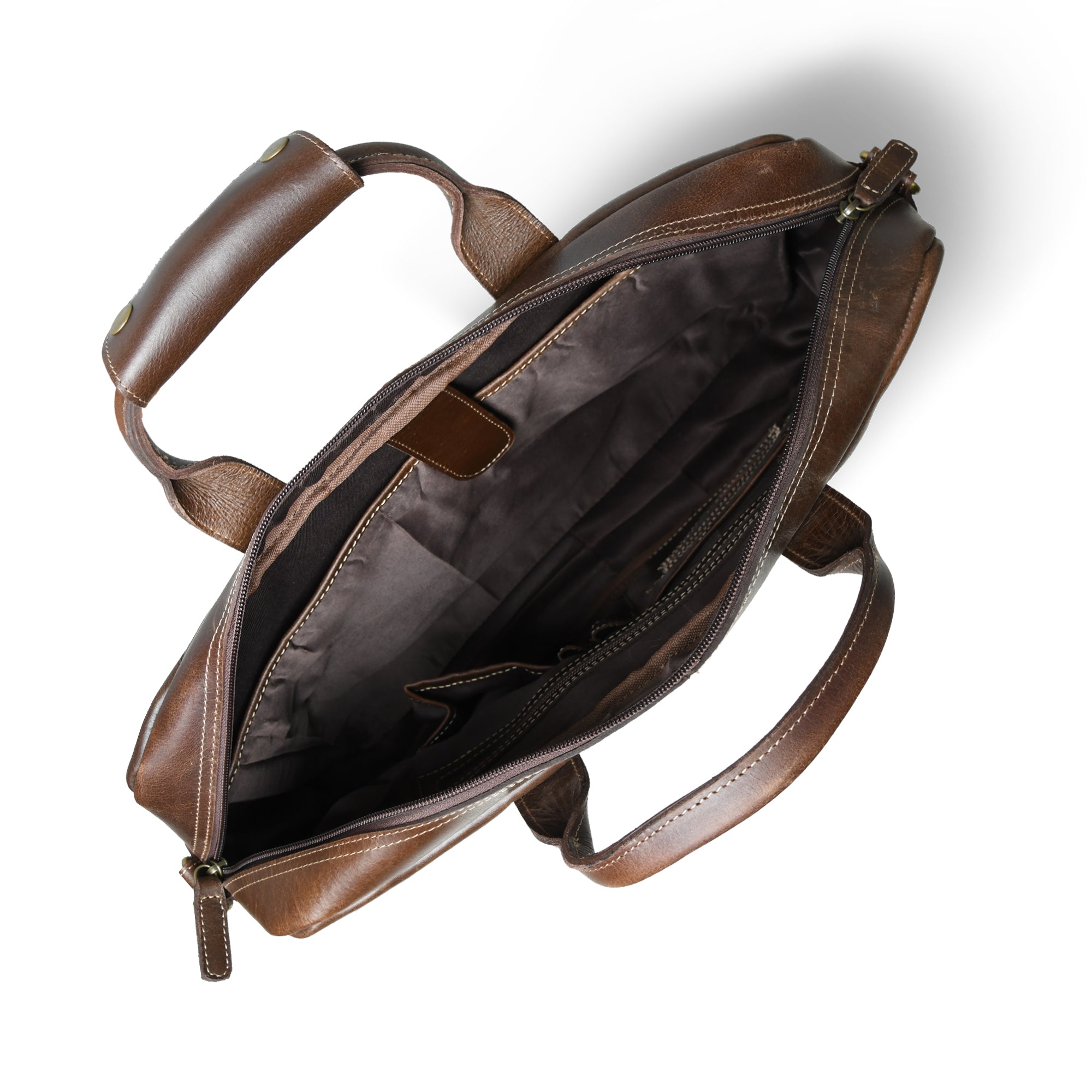 Sleek Dark Brown Leather Executive Briefcase