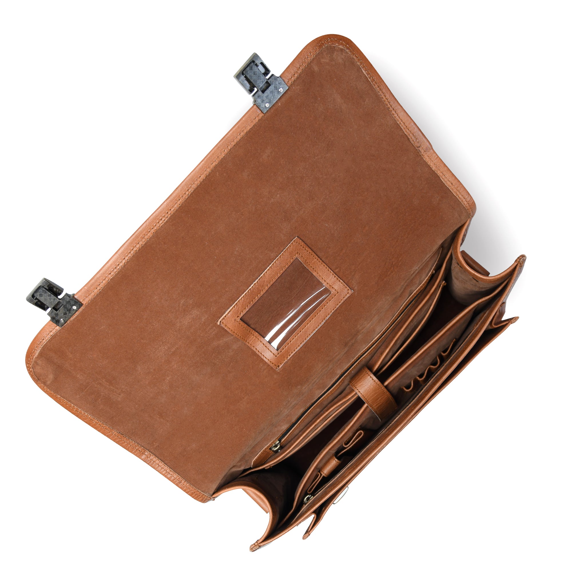 Tan Brown Leather Professional Messenger Bag