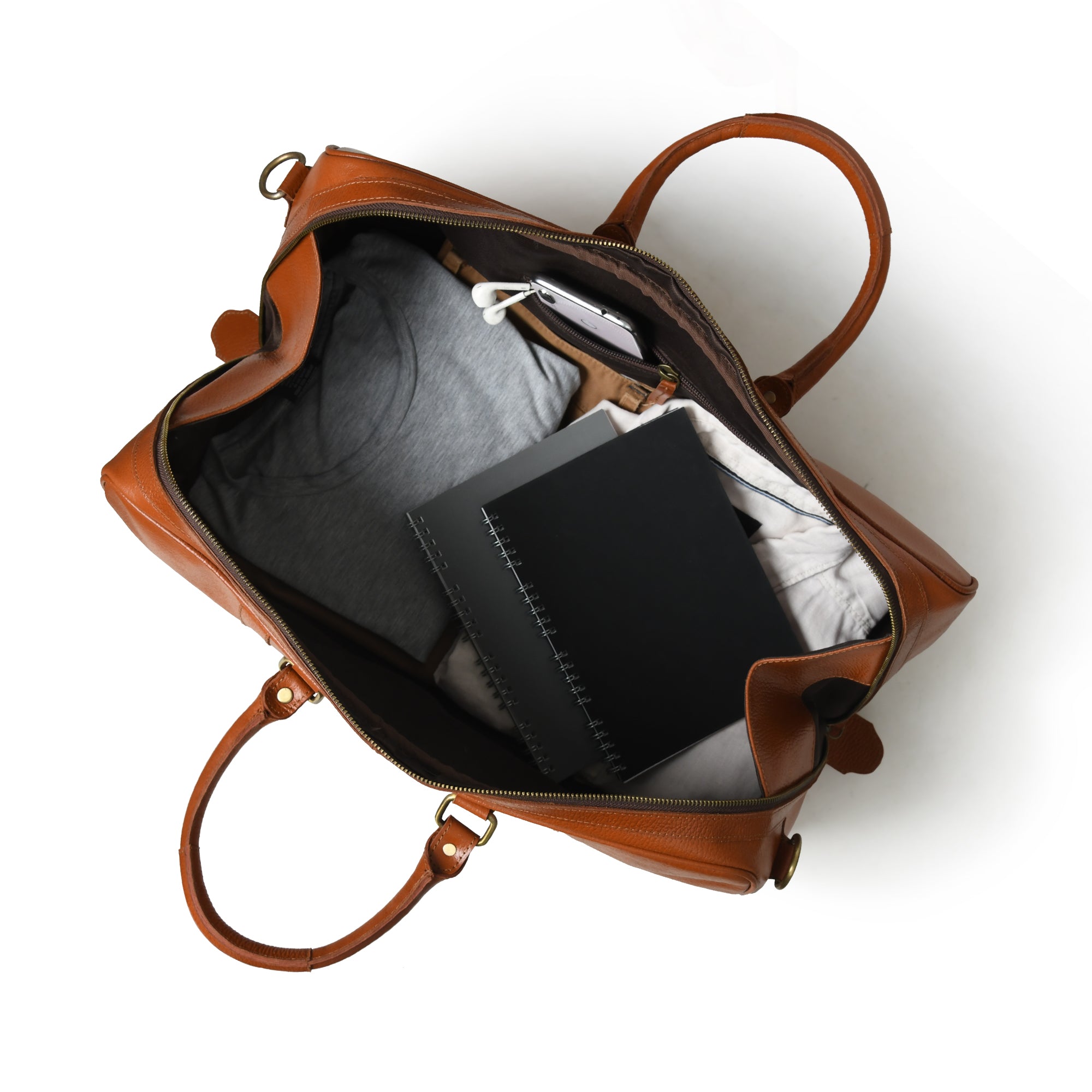 Vibrant Yellow Leather Travel Duffel Bag