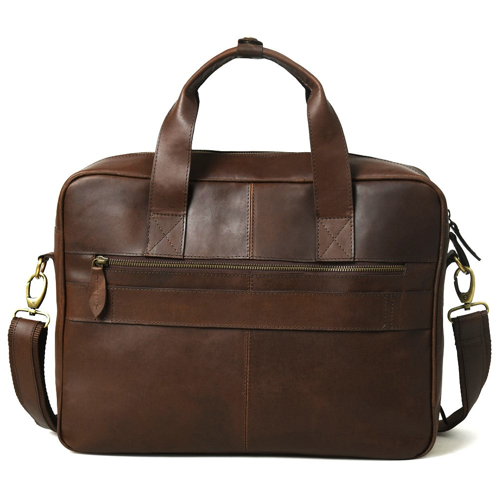 Dark Brown Leather Laptop Bag