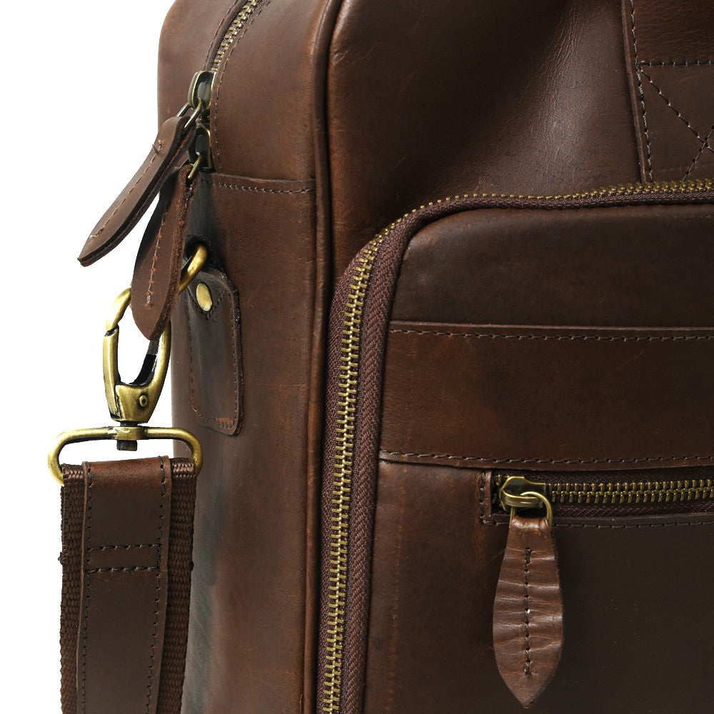 Dark Brown Leather Laptop Bag