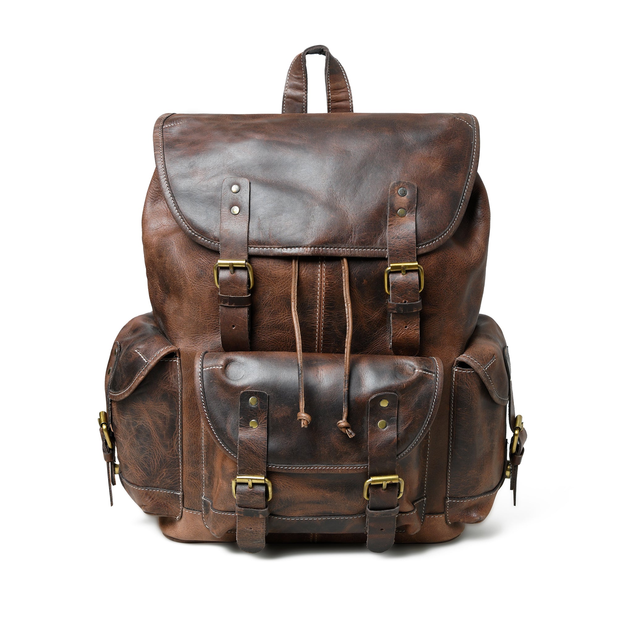 Vintage Brown Genuine Leather Backpack