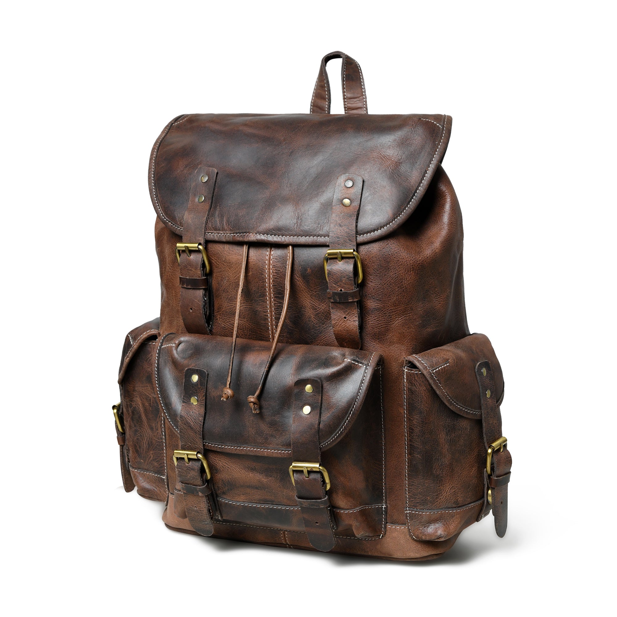 Vintage Brown Genuine Leather Backpack