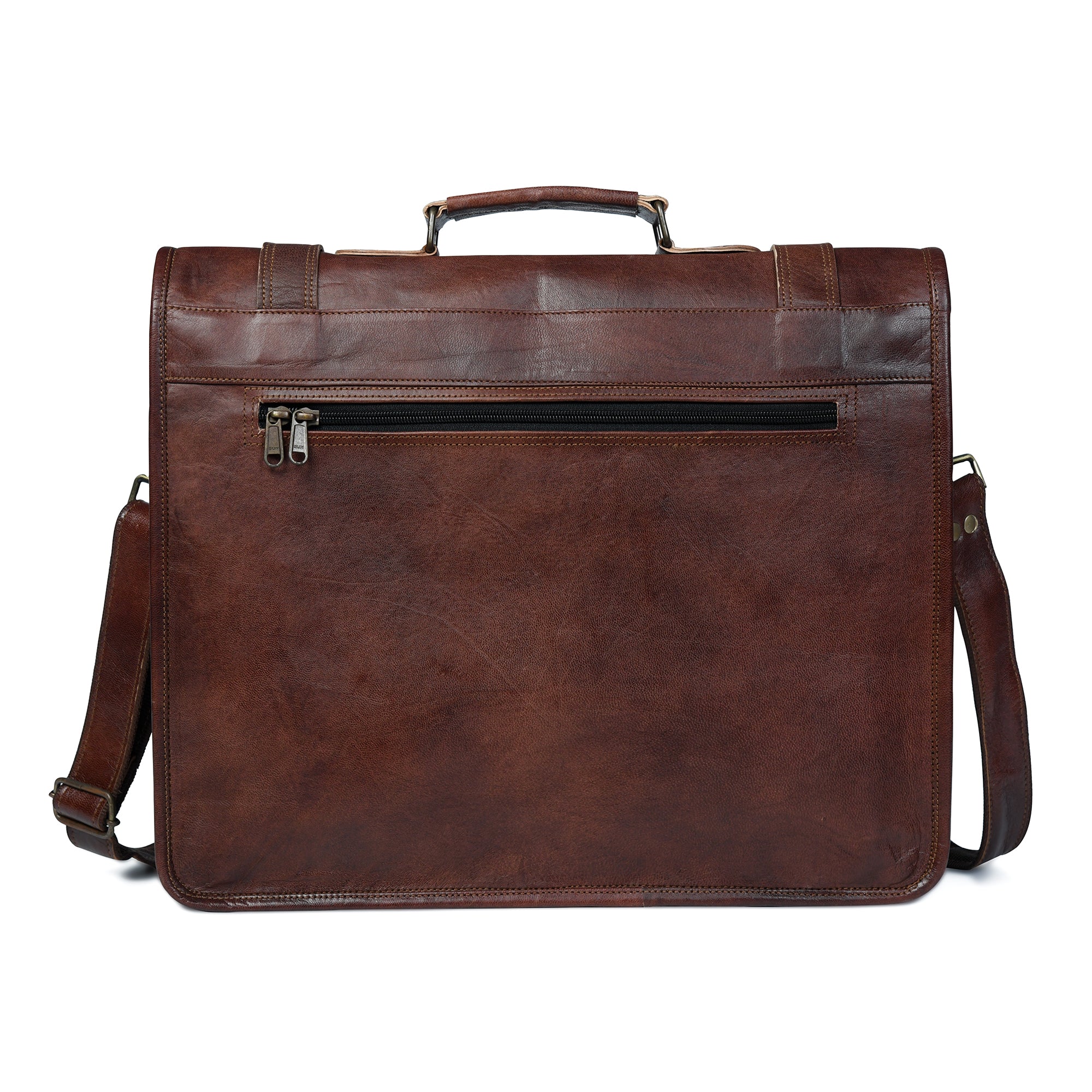 Rich Brown Vintage Leather Messenger Bag