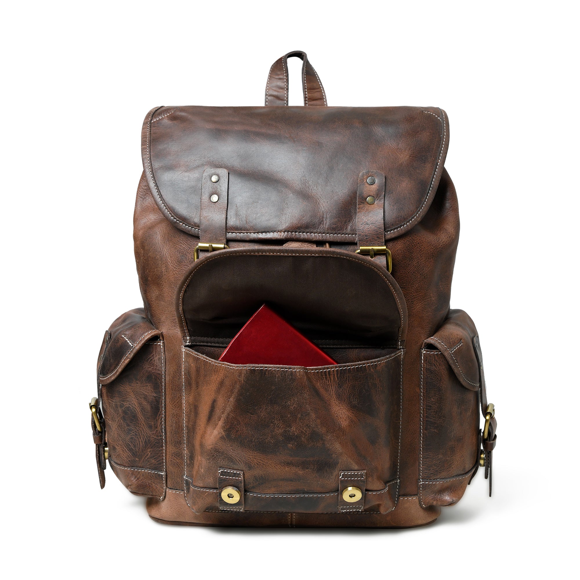 Vintage Brown Genuine Leather Backpack