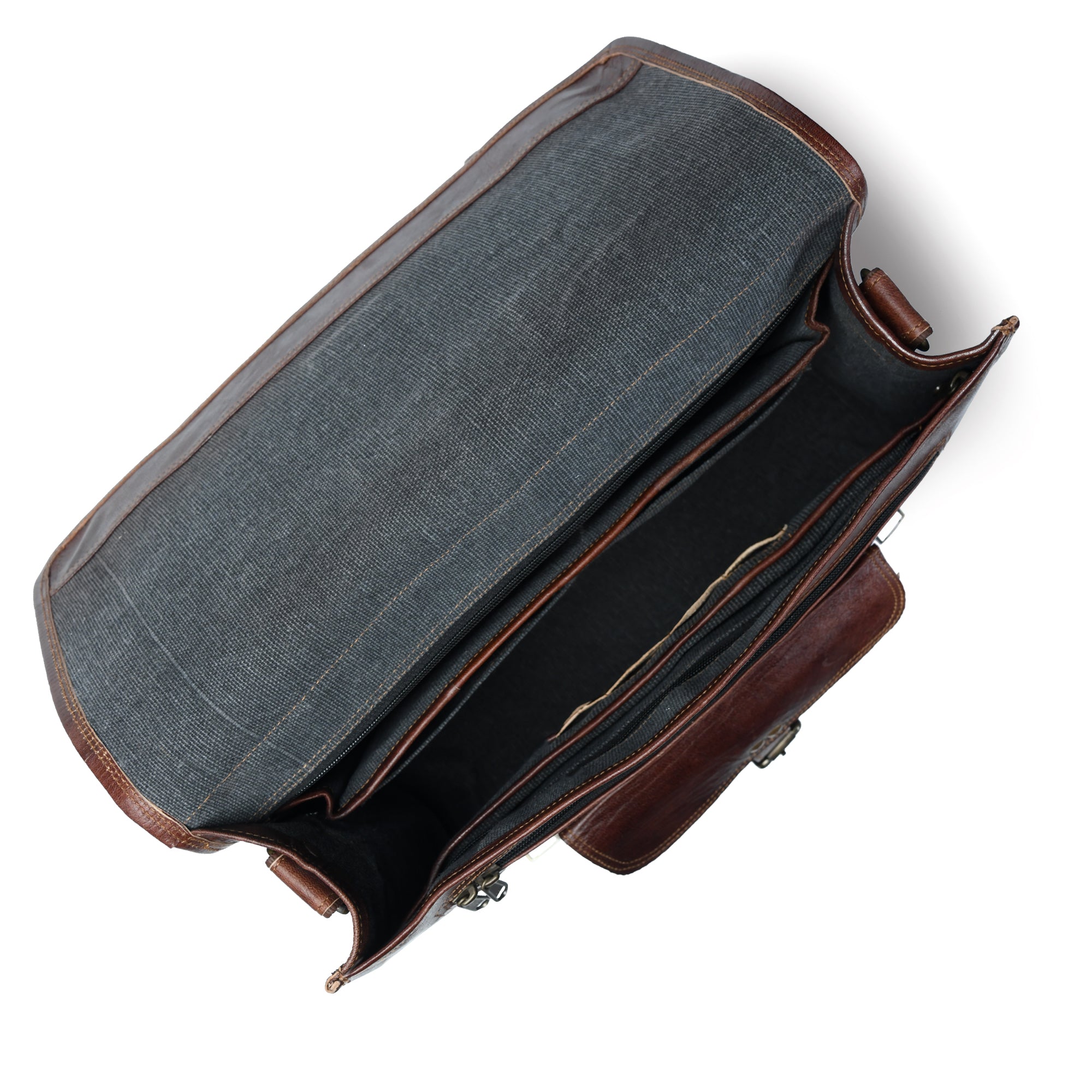 Rich Brown Vintage Leather Messenger Bag