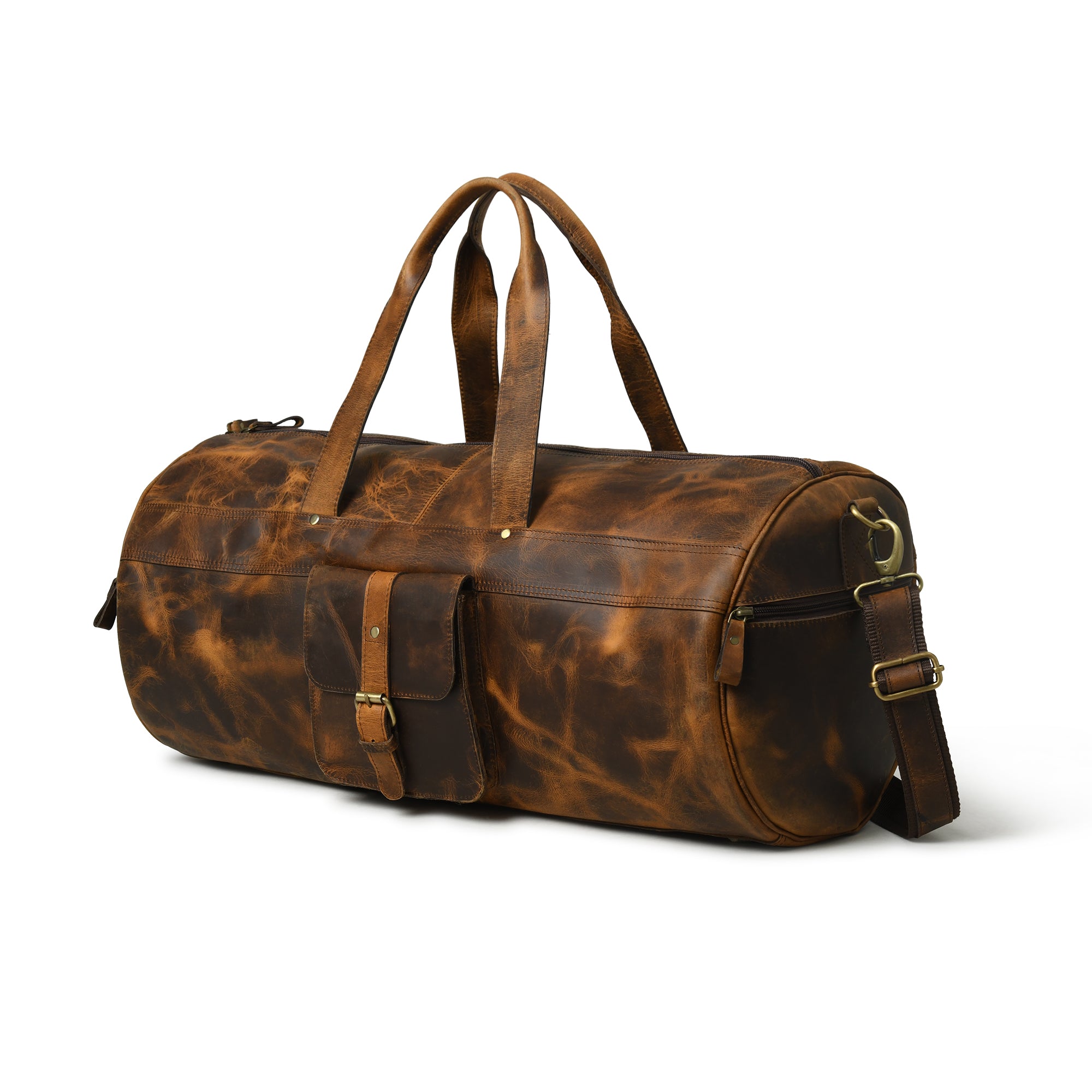 Artisan Tan Leather Weekend Duffel Bag