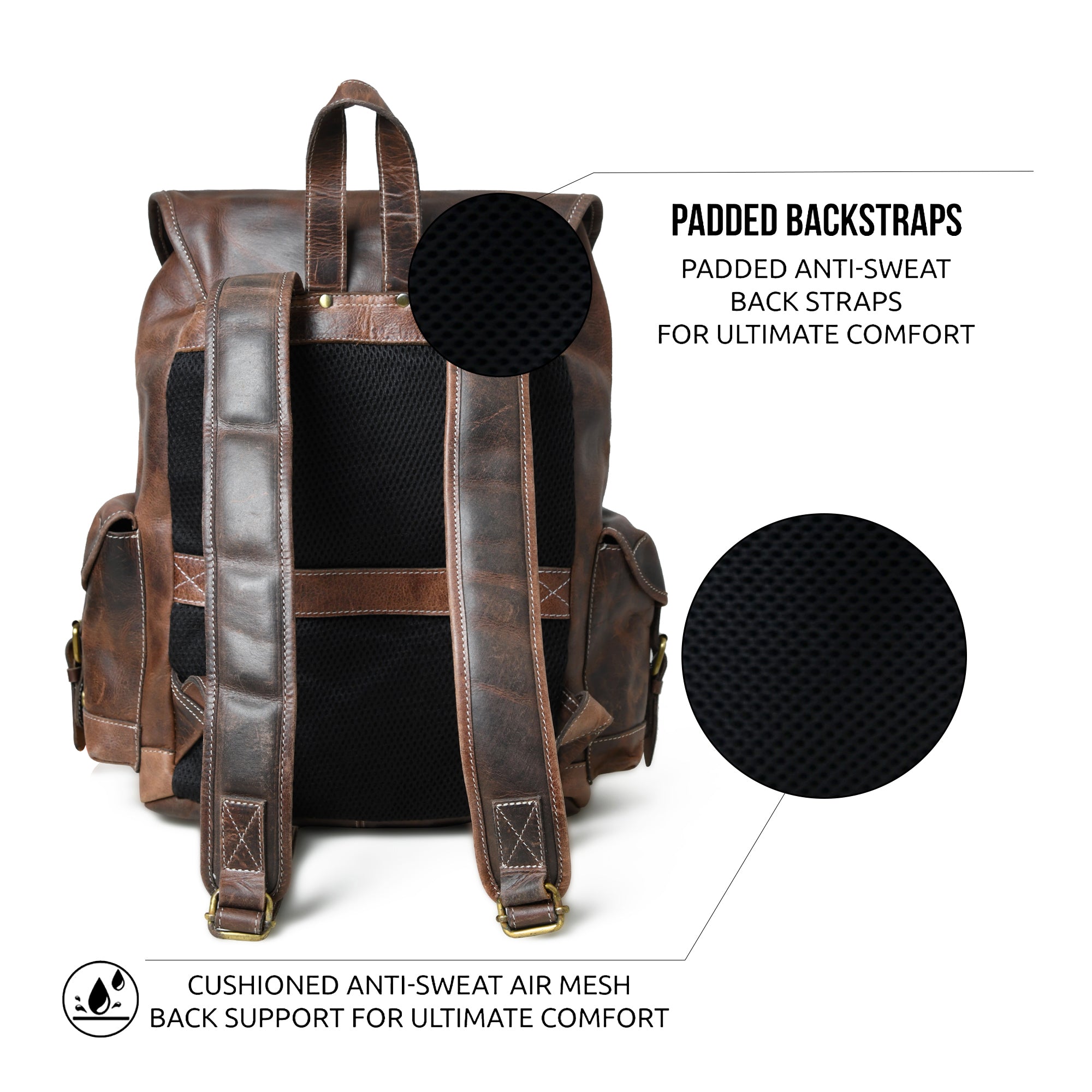 Vintage Brown Genuine Leather Backpack