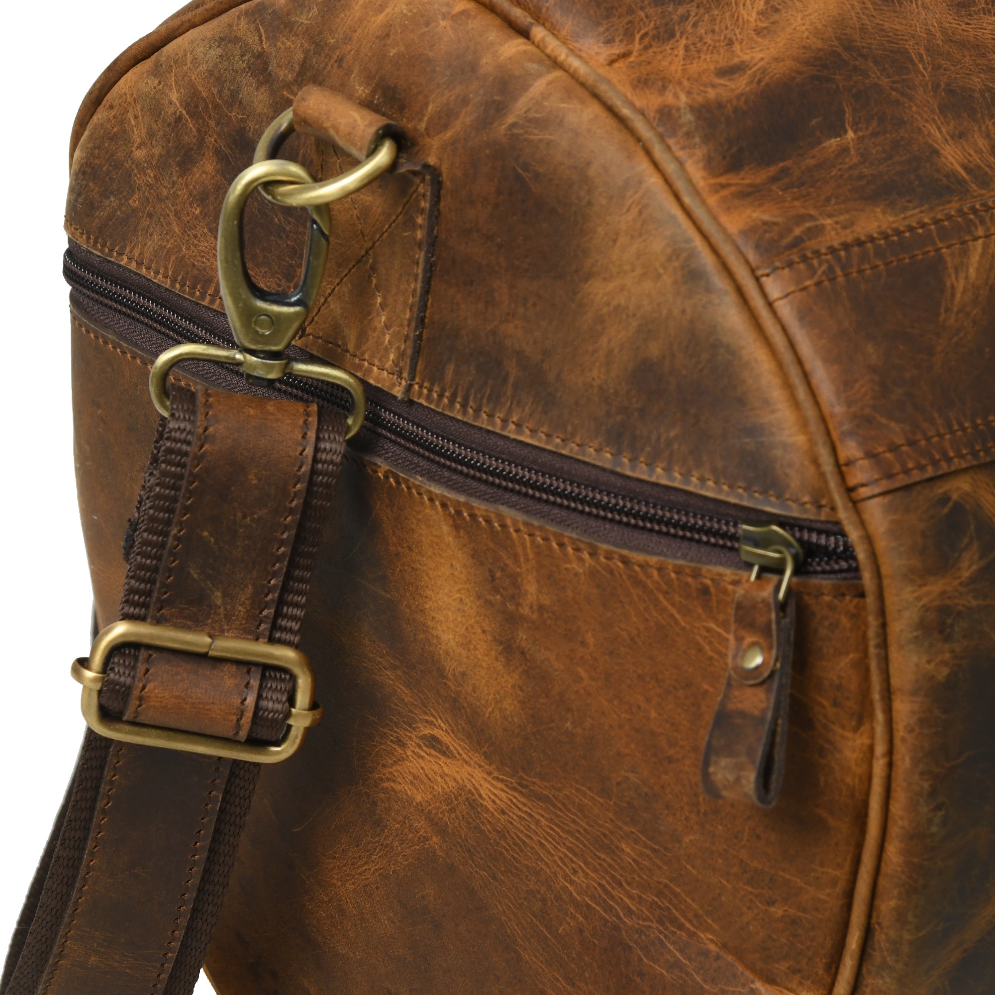 Artisan Tan Leather Weekend Duffel Bag