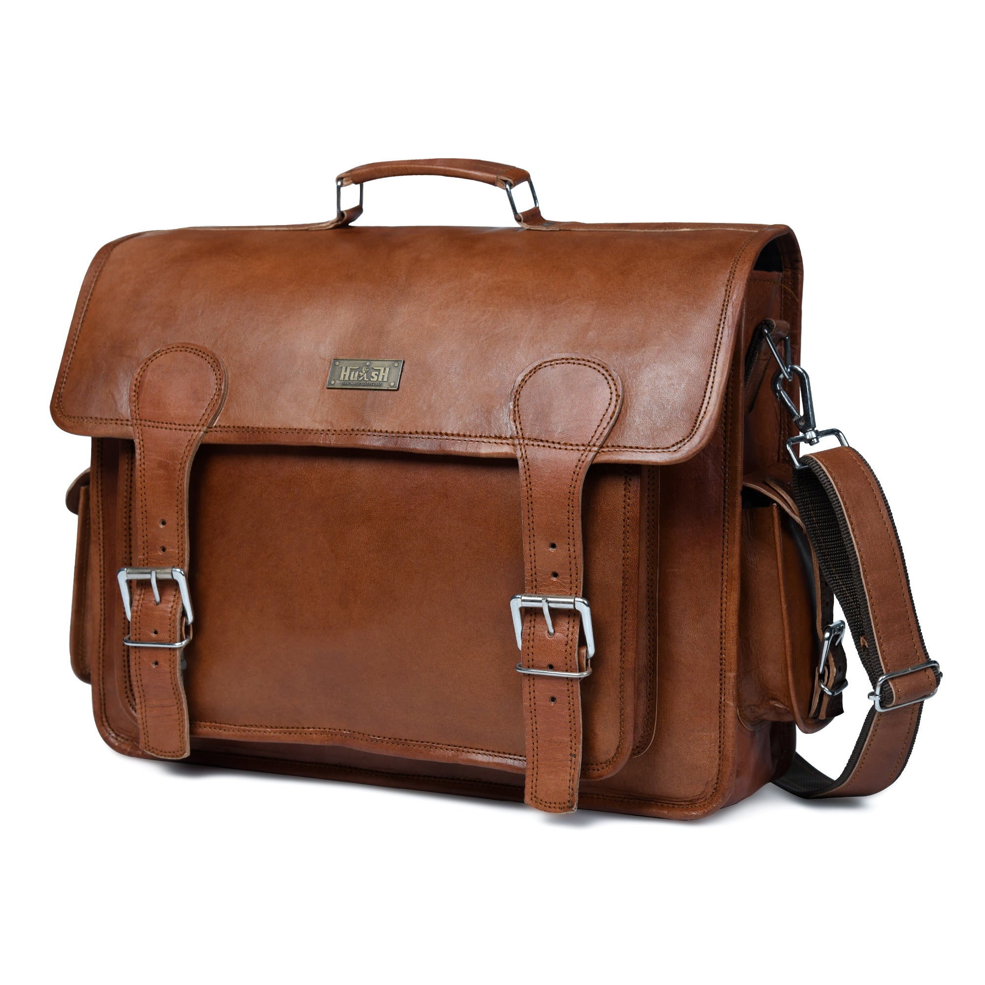 Classic Brown Leather Messenger Bag