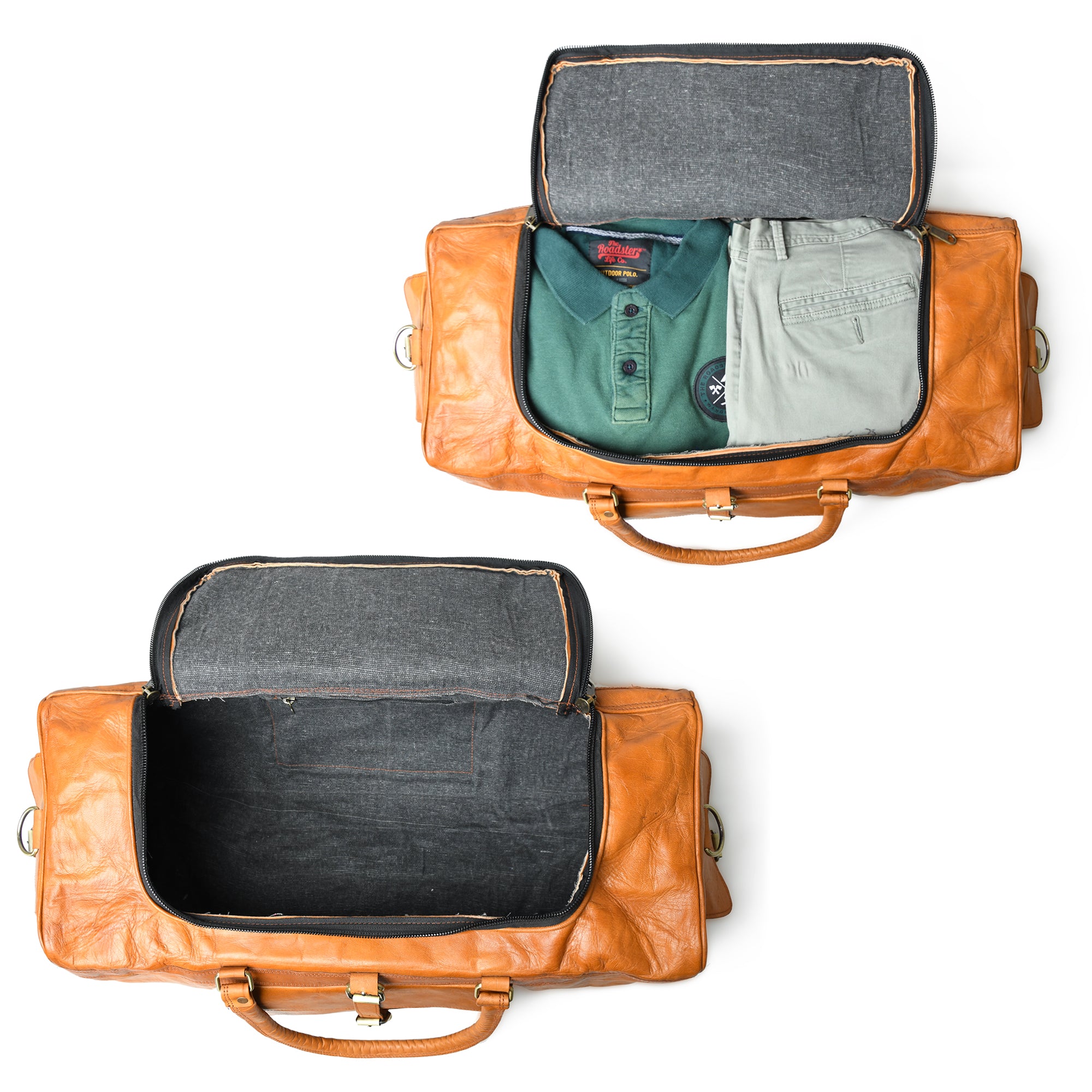 Heritage Dark Brown Leather Buckle-Strap Travel Duffel Bag