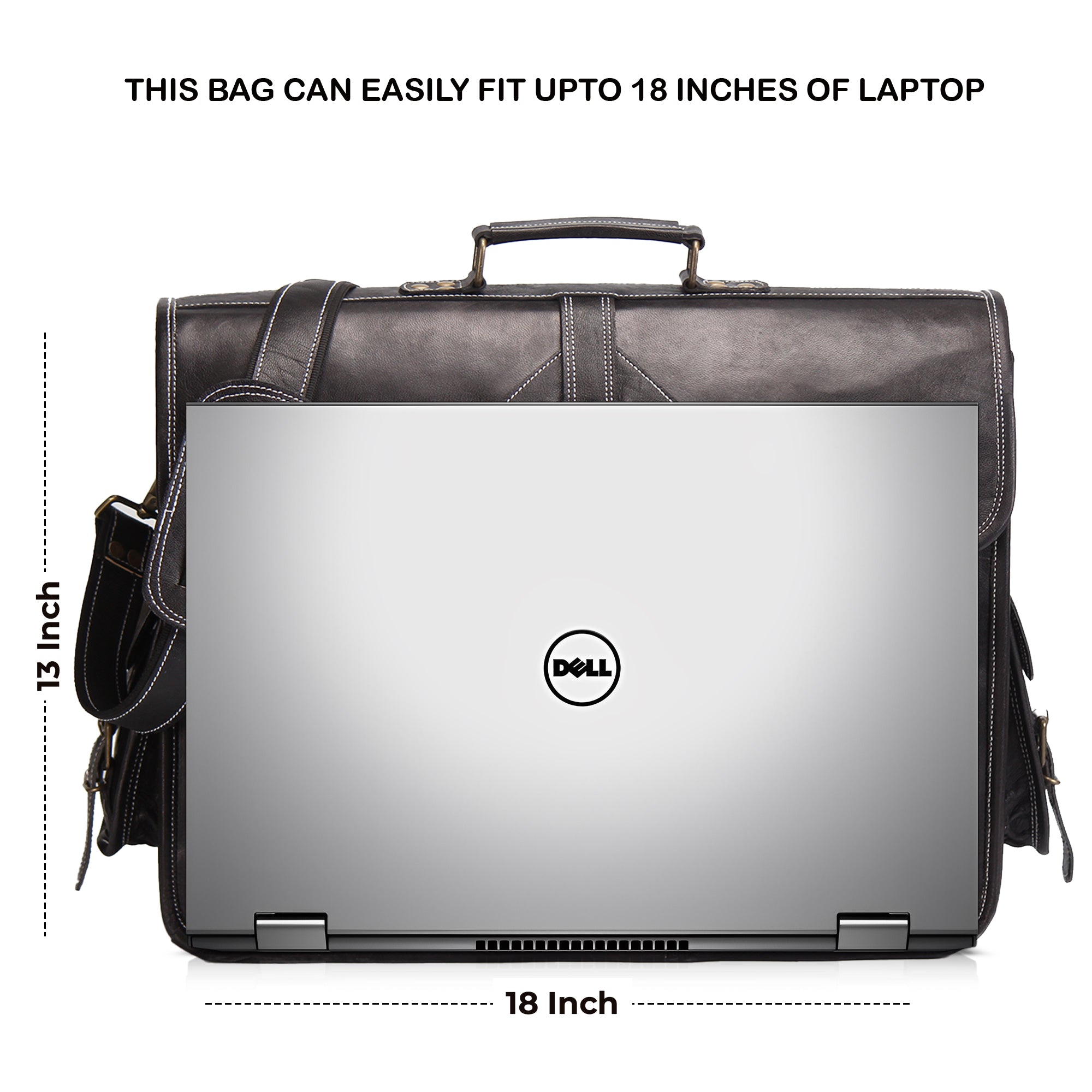 DL Black Leather Messenger Bag