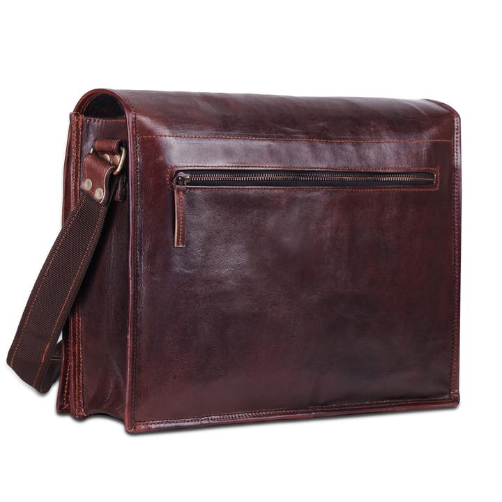 Full Flap Leather Satchel Bag