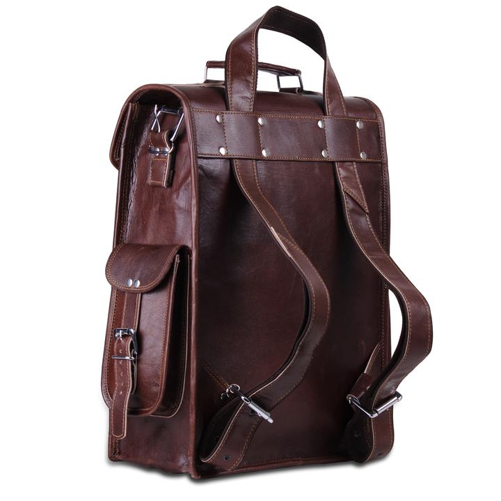 100% full grain leather backpack