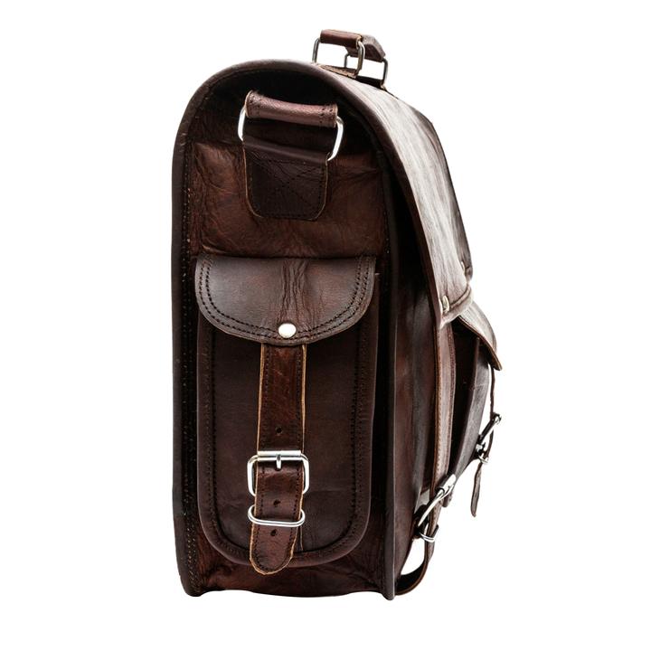 Retro Large Leather Messenger Bag