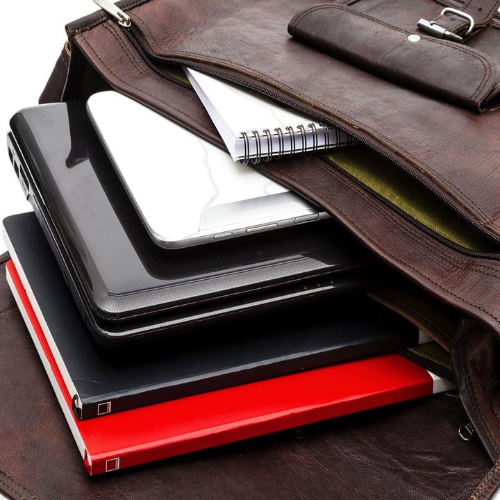 Retro Large Leather Messenger Bag