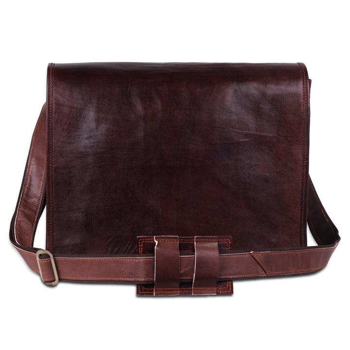 Full Flap Leather Satchel Bag
