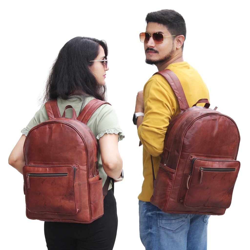 stylish leather backpack