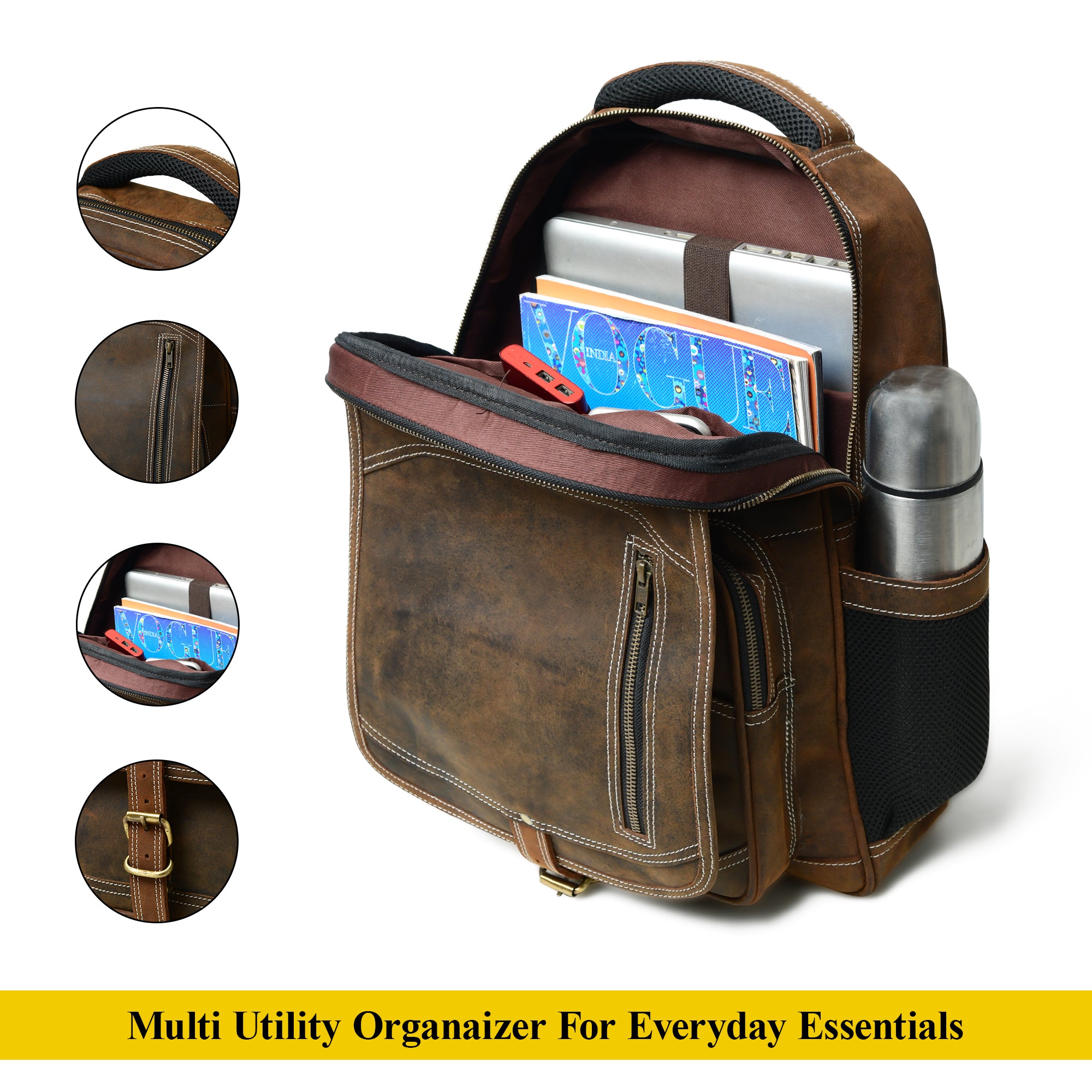 Pithoo Hunter Leather Backpack