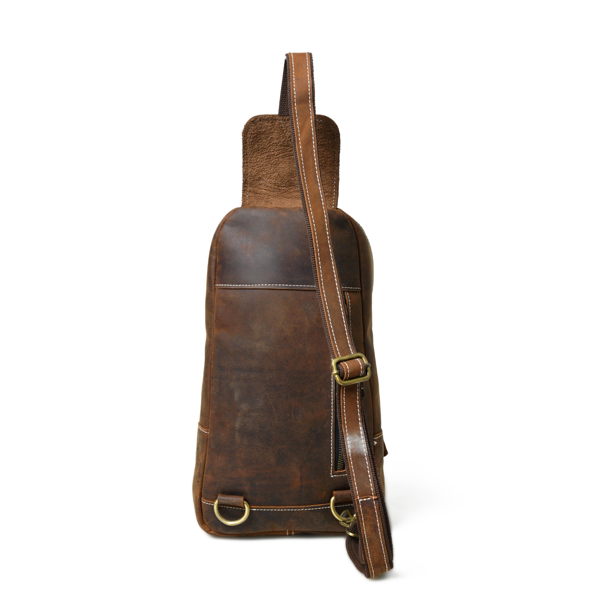 Stylish Brown Leather Crossbody Sling Bag