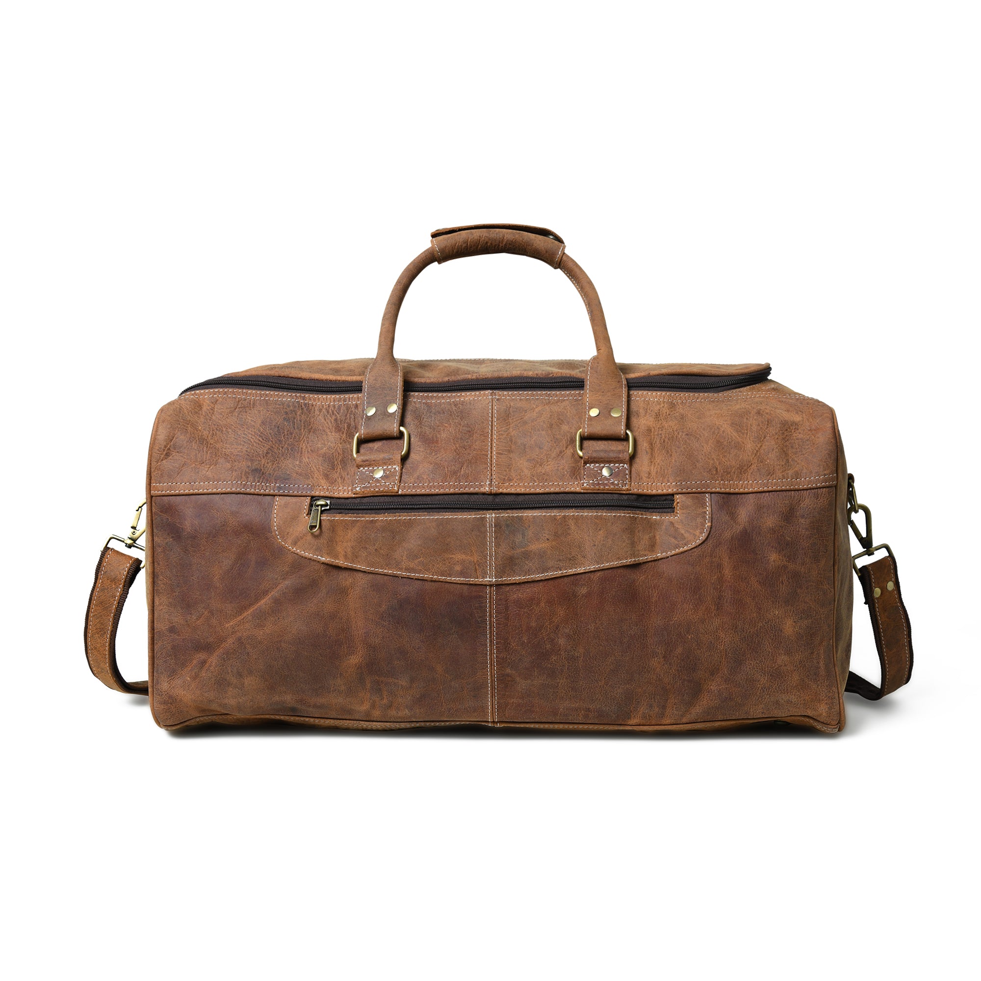Rugged Hunter Leather U-Chain Travel Duffel Bag