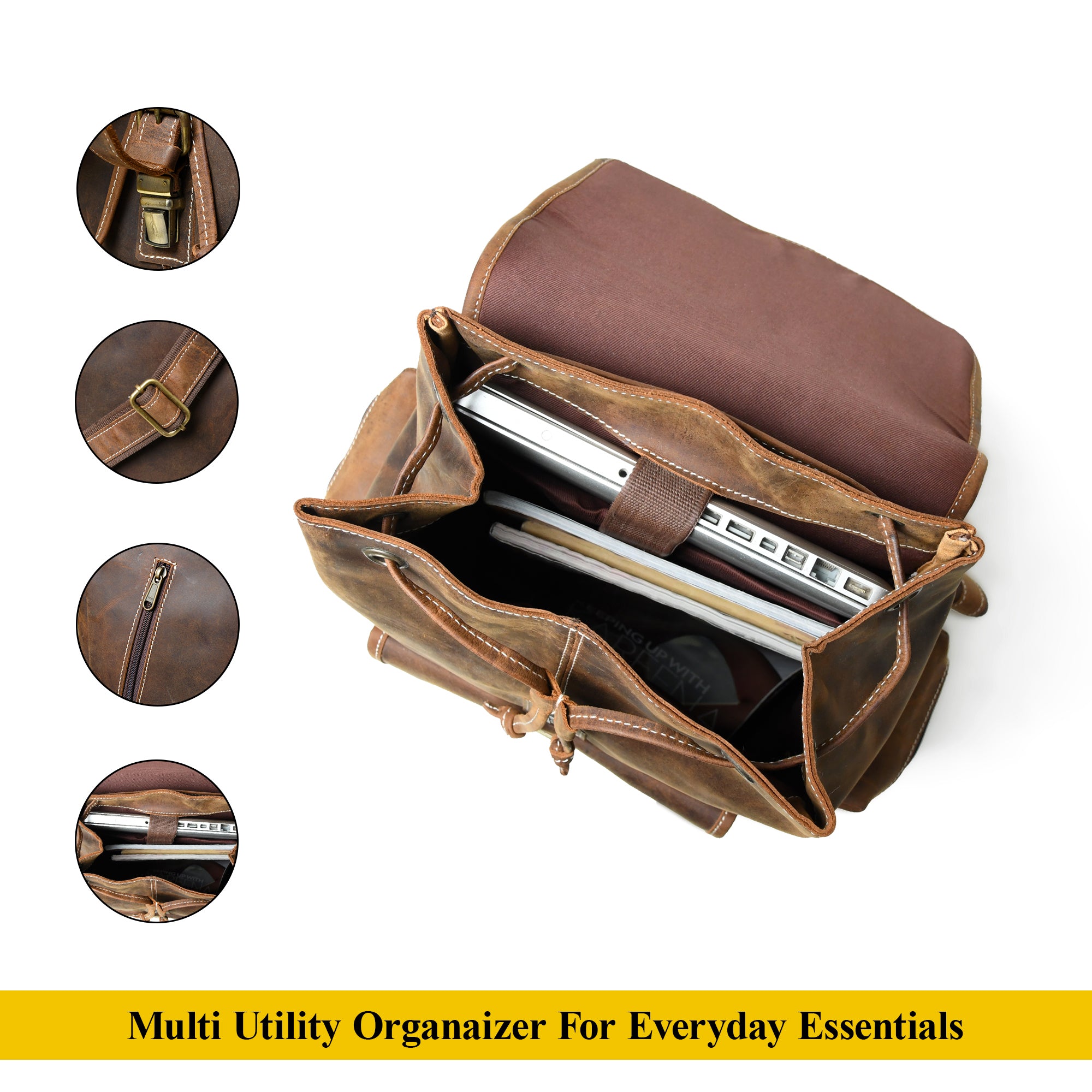 Pithoo Bafallo Vintage Leather Backpack