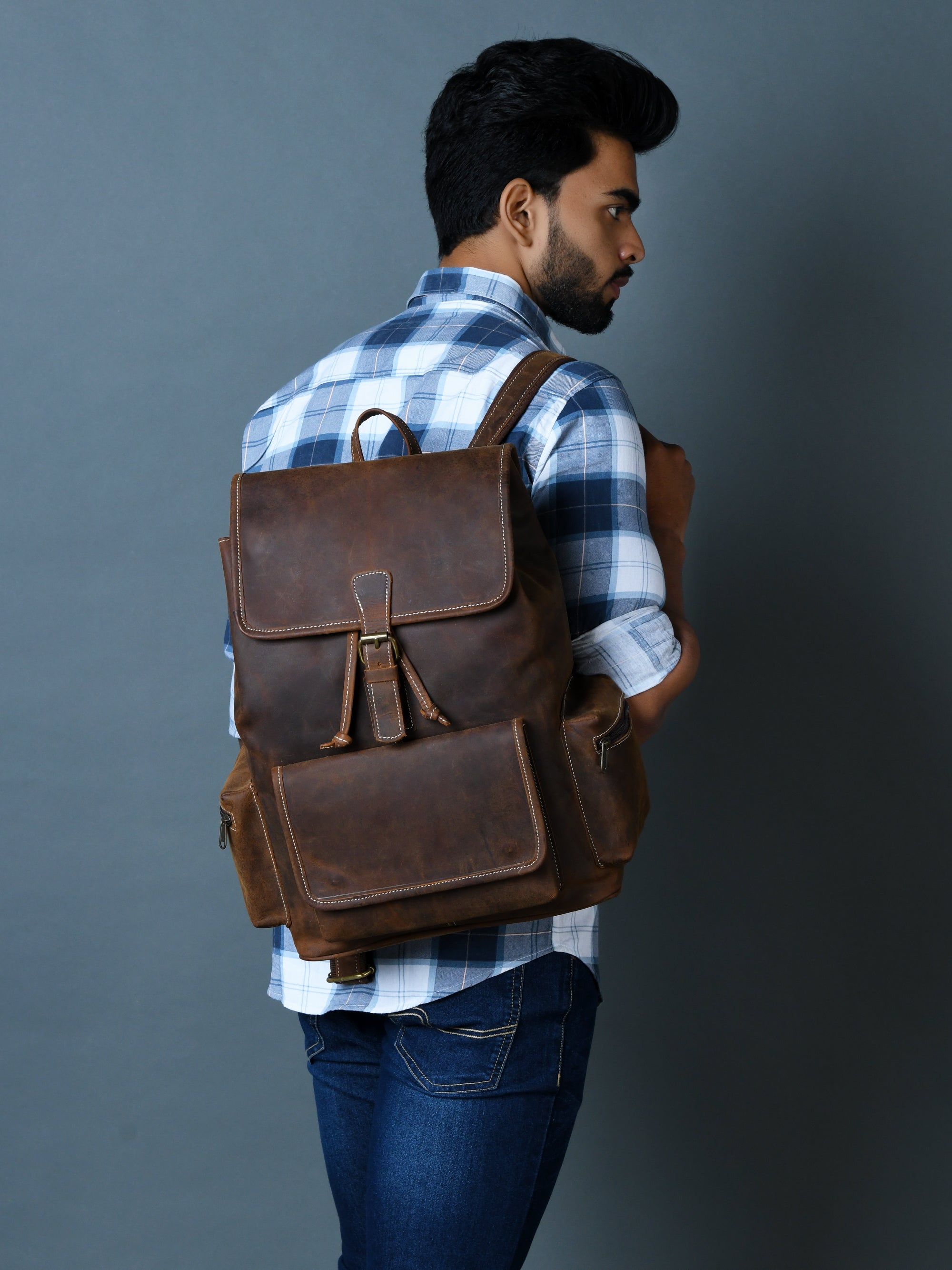 Pithoo Bafallo Vintage Leather Backpack