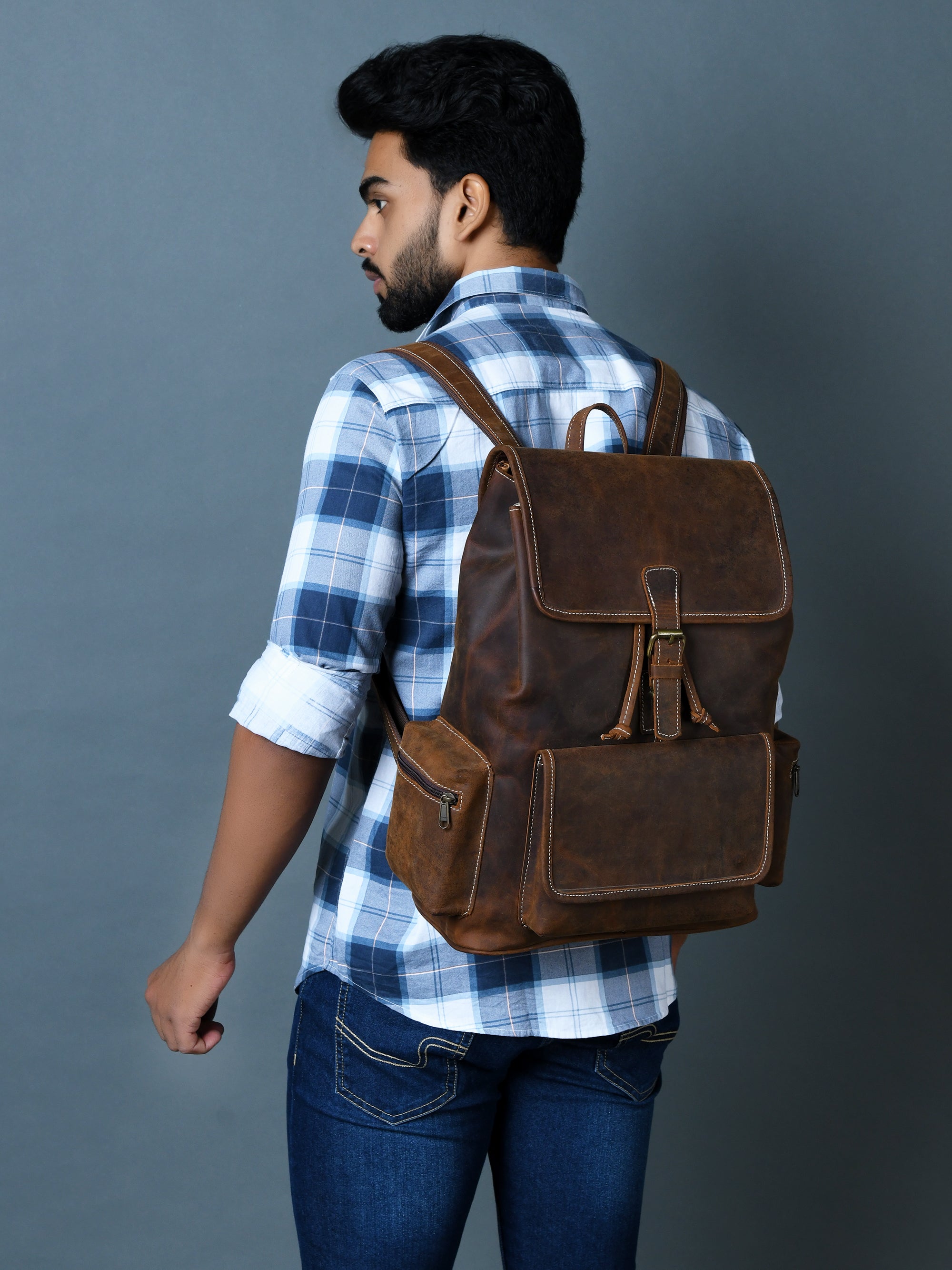 Pithoo Bafallo Vintage Leather Backpack