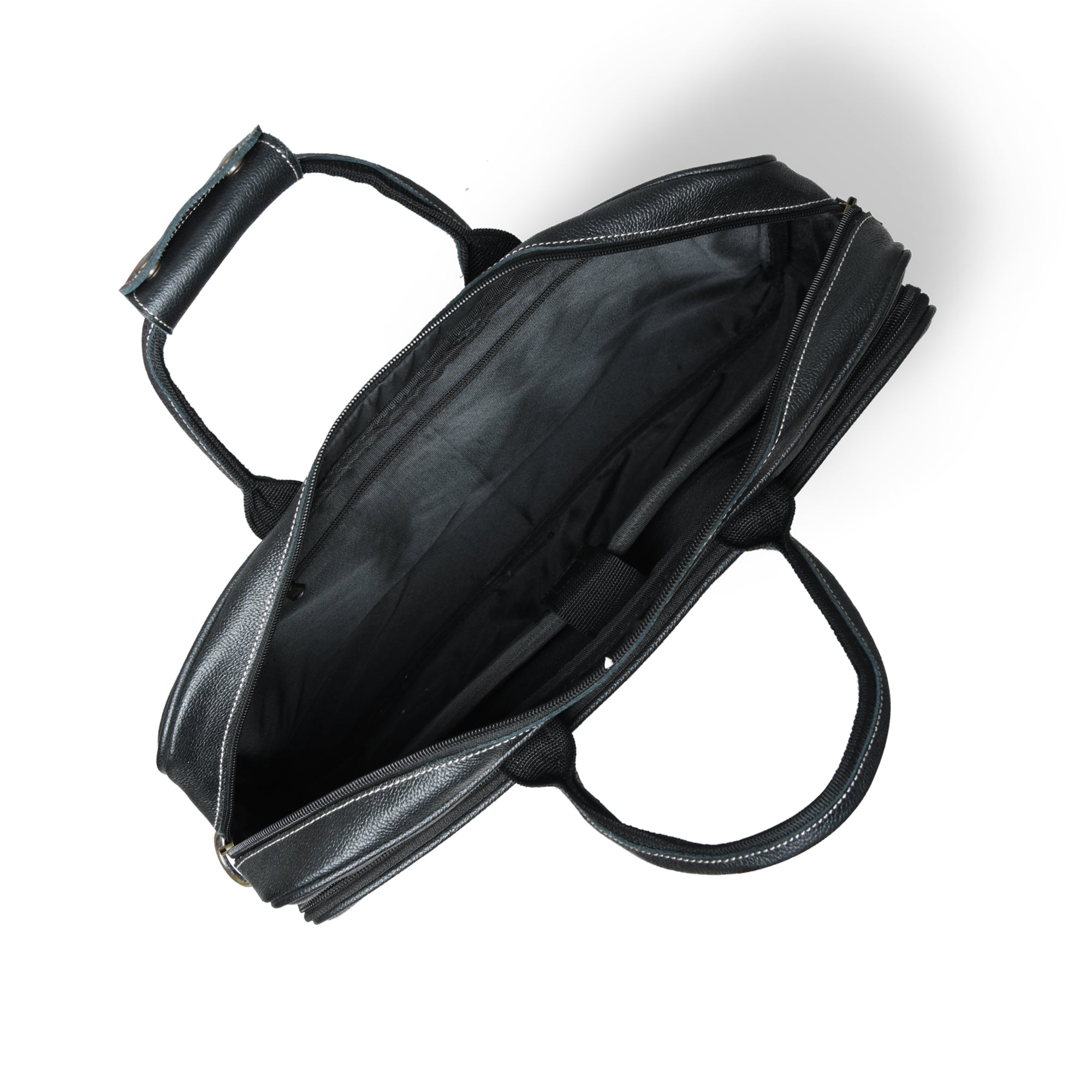 Stylish Black Grain Leather Briefcase