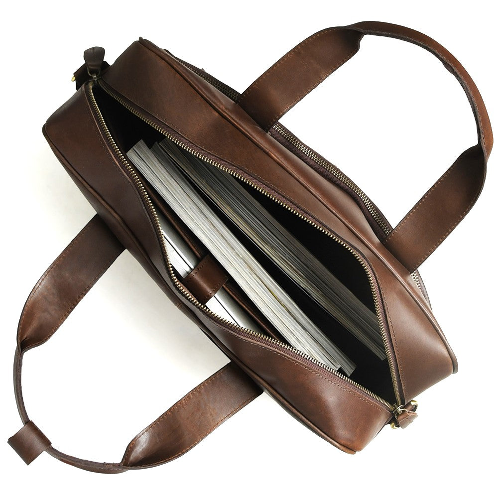 Dark Brown Leather Laptop Bag
