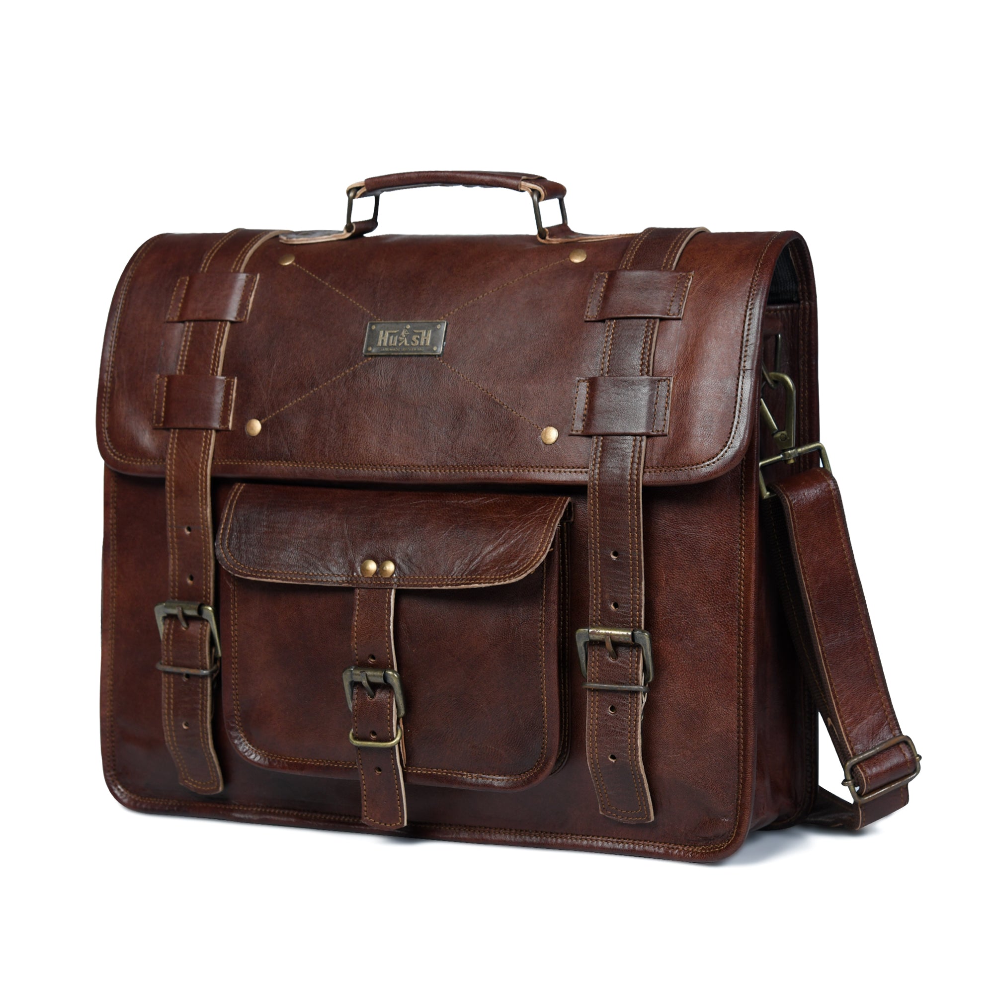 Rich Brown Vintage Leather Messenger Bag