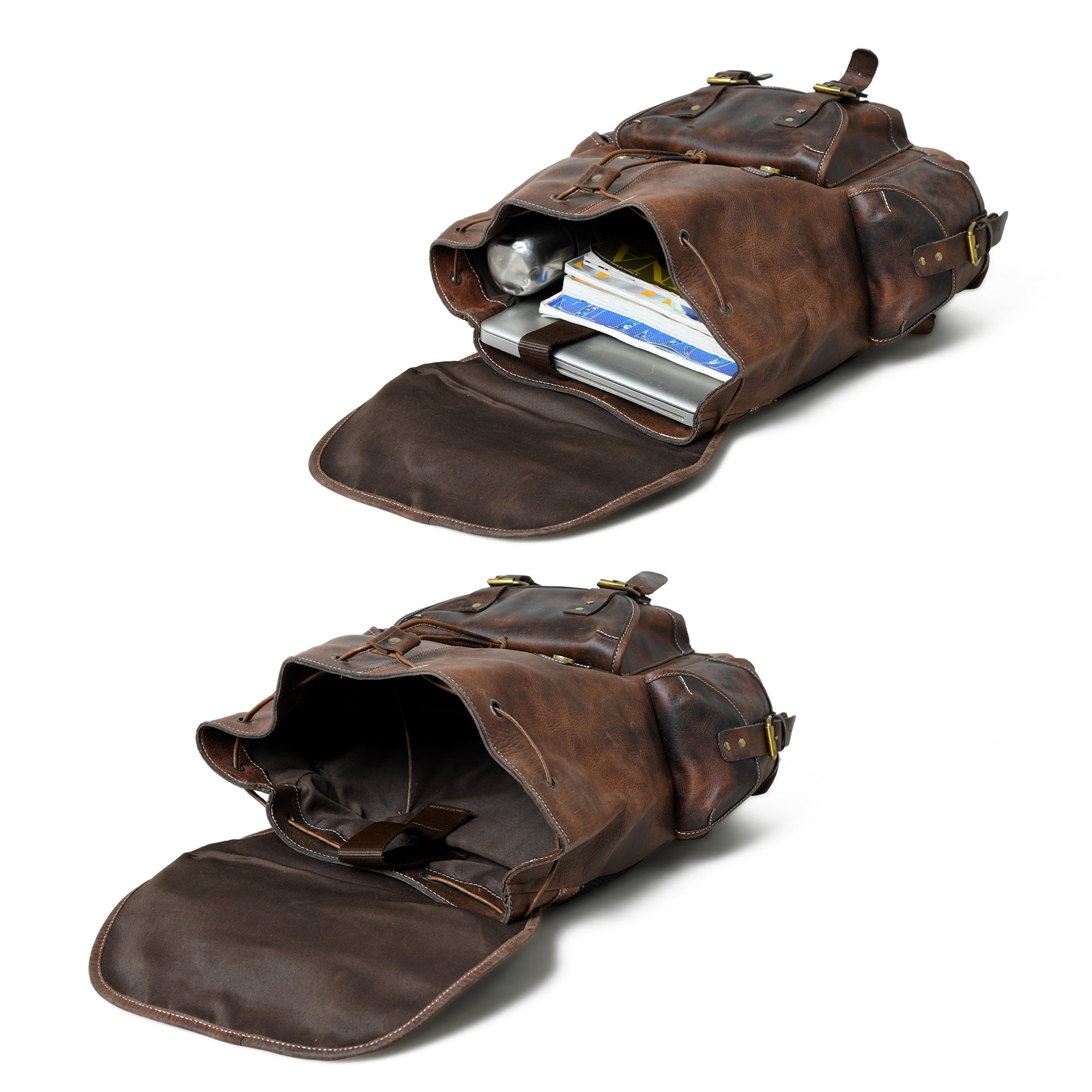 Vintage Brown Genuine Leather Backpack