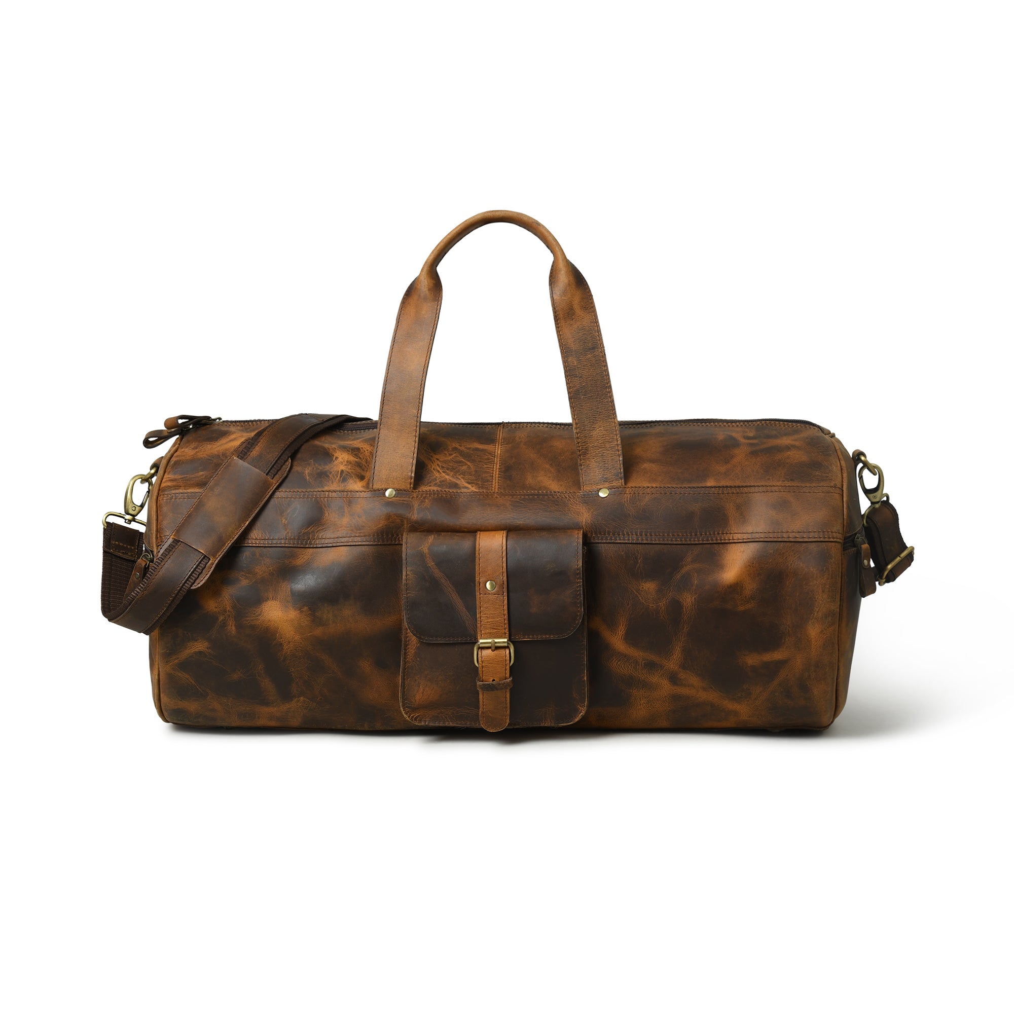 Artisan Tan Leather Weekend Duffel Bag