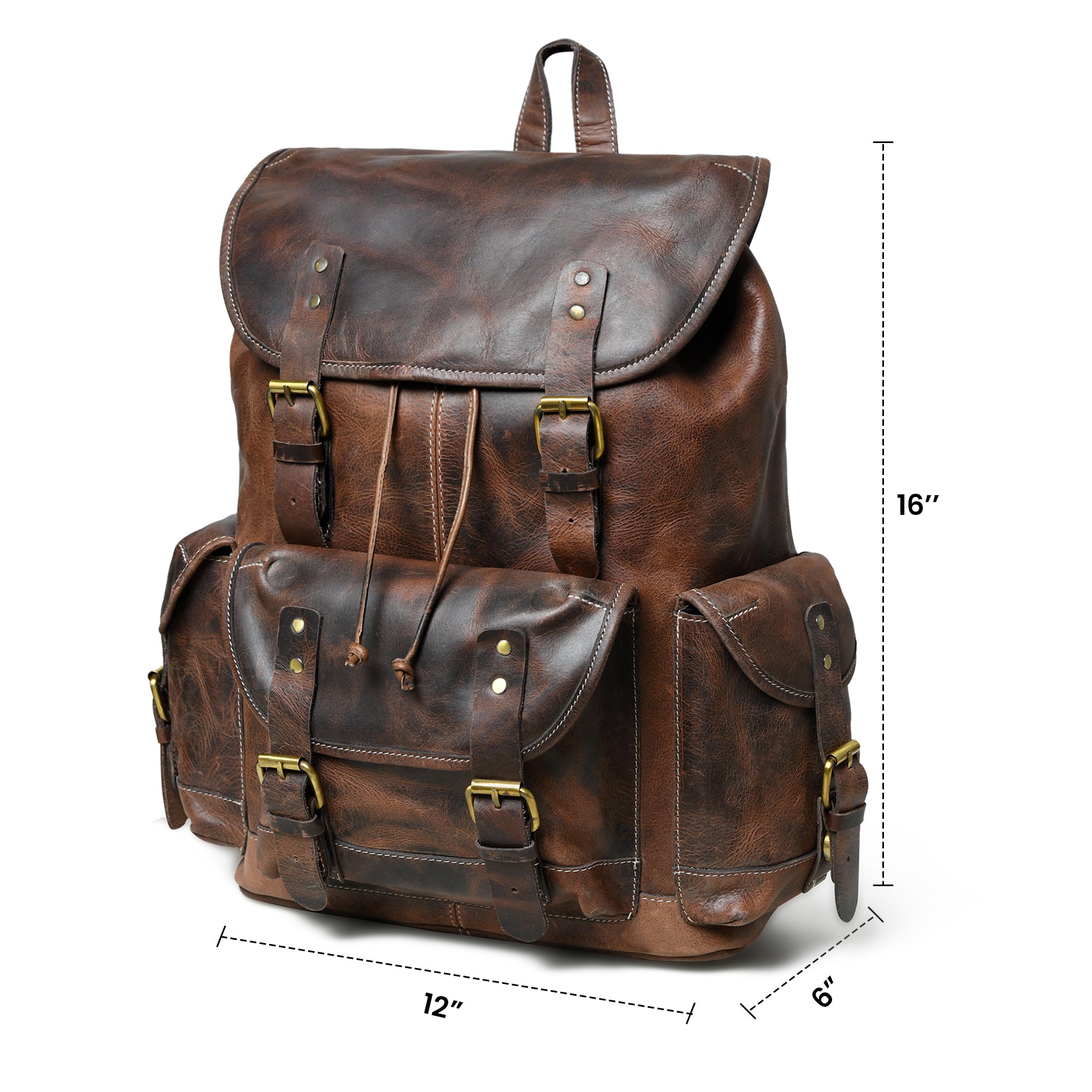 Vintage Brown Genuine Leather Backpack