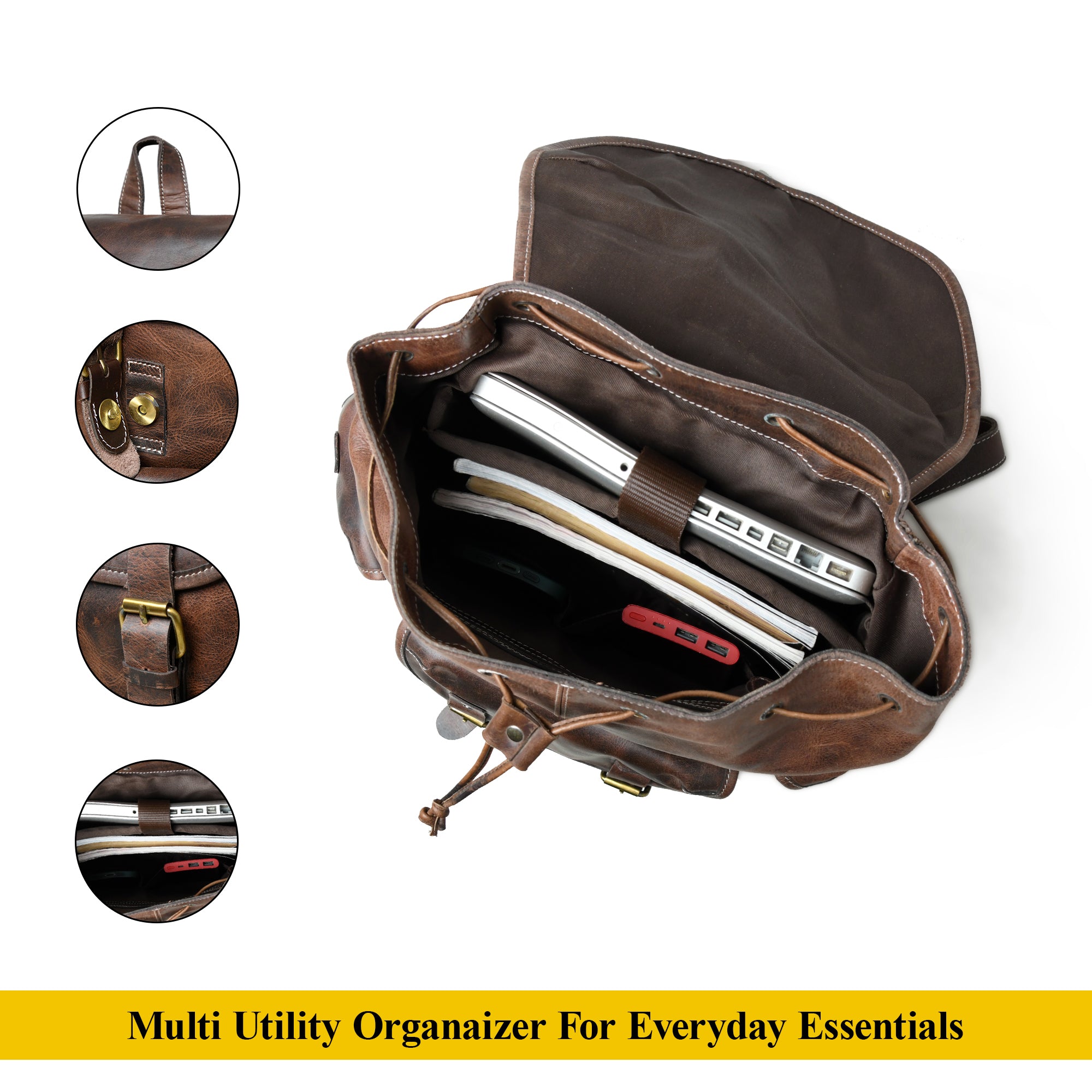 Vintage Brown Genuine Leather Backpack