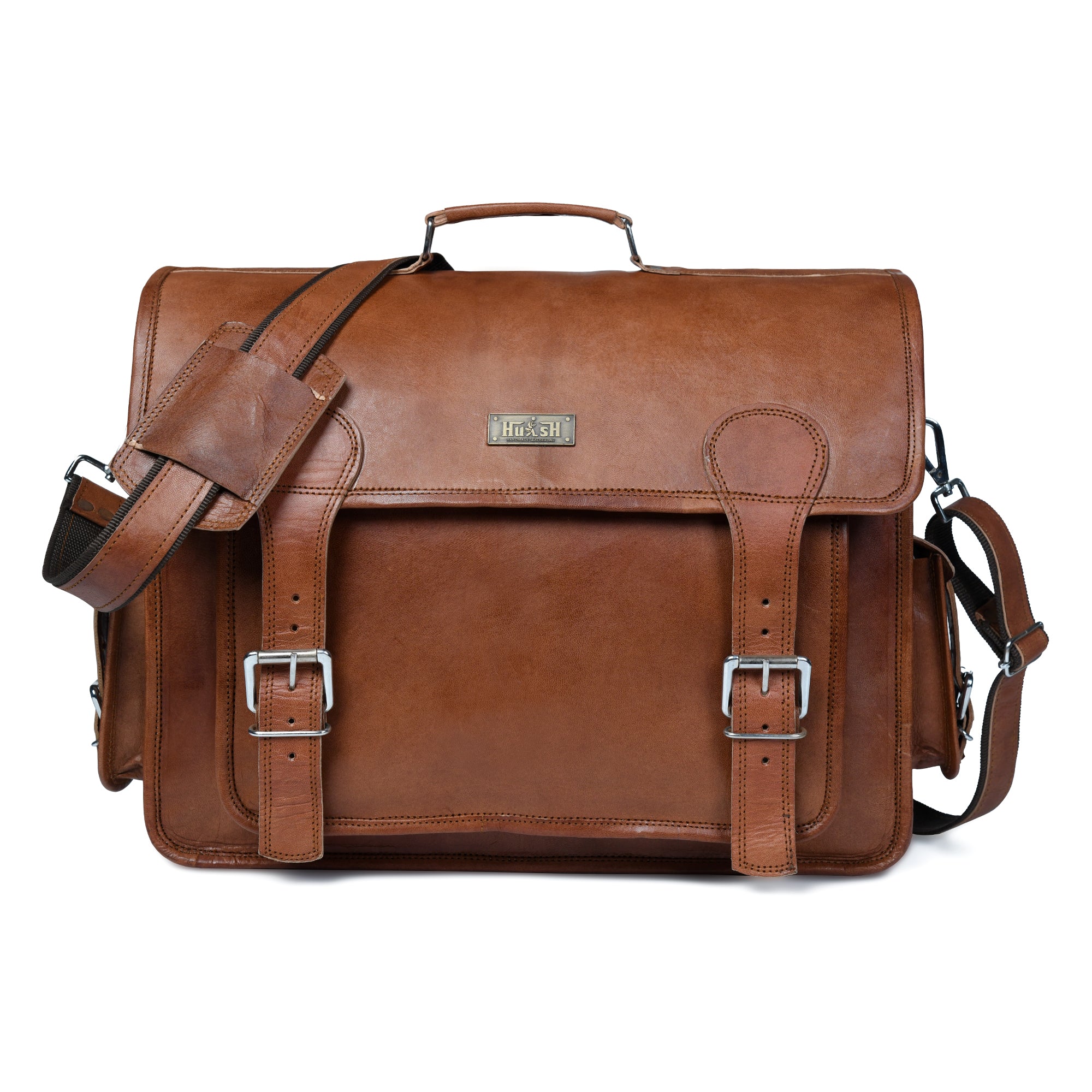 Classic Brown Leather Messenger Bag