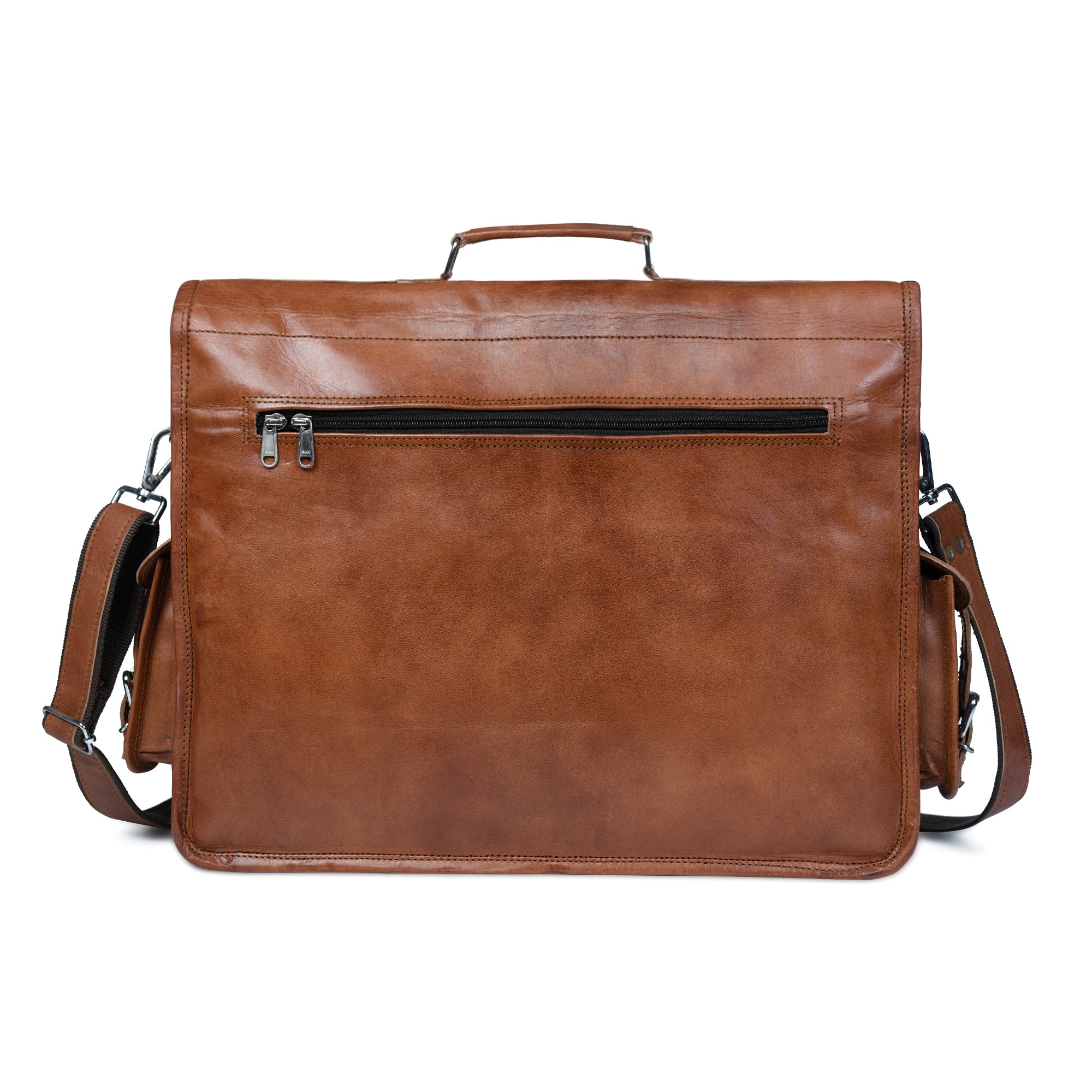 Classic Brown Leather Messenger Bag