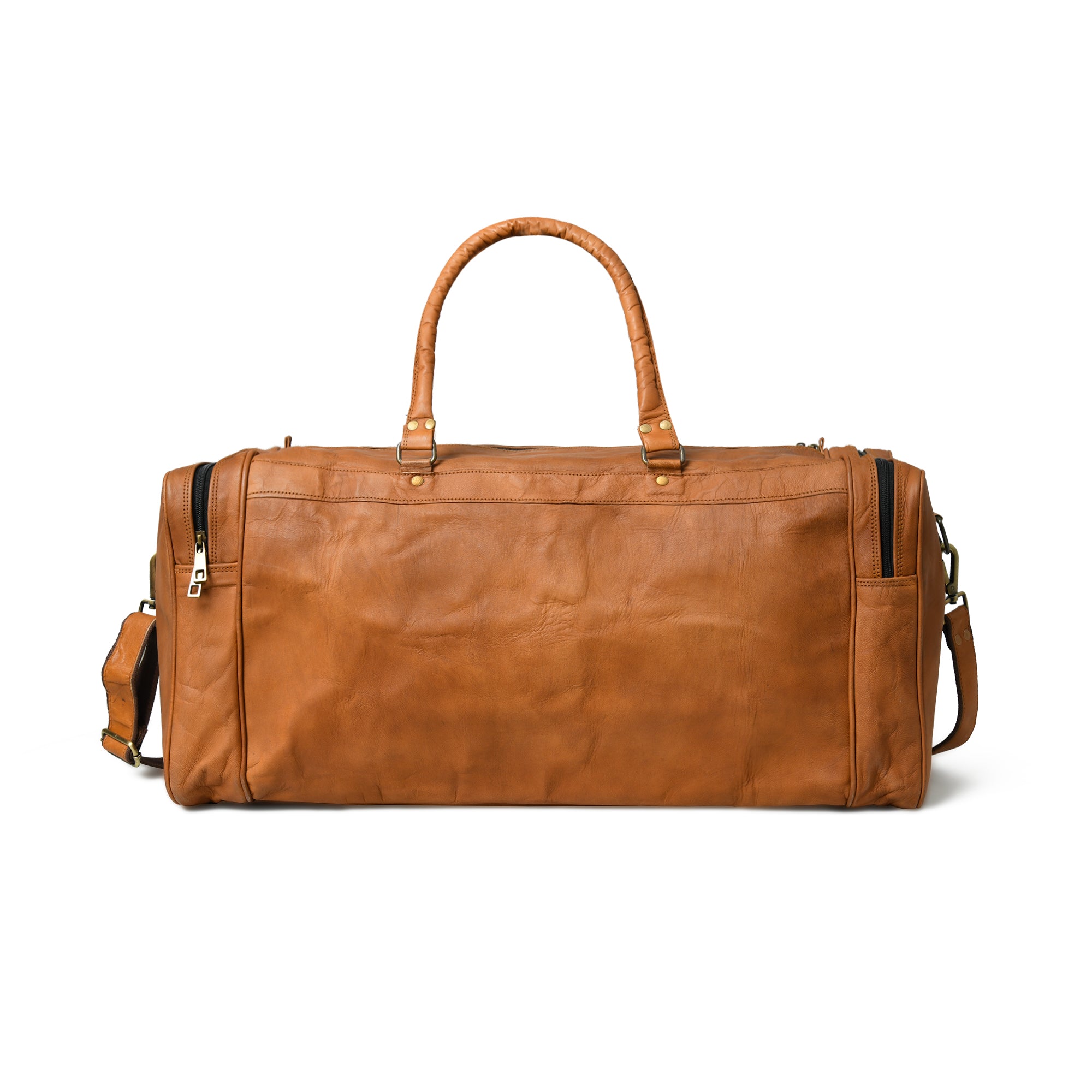 Heritage Dark Brown Leather Buckle-Strap Travel Duffel Bag