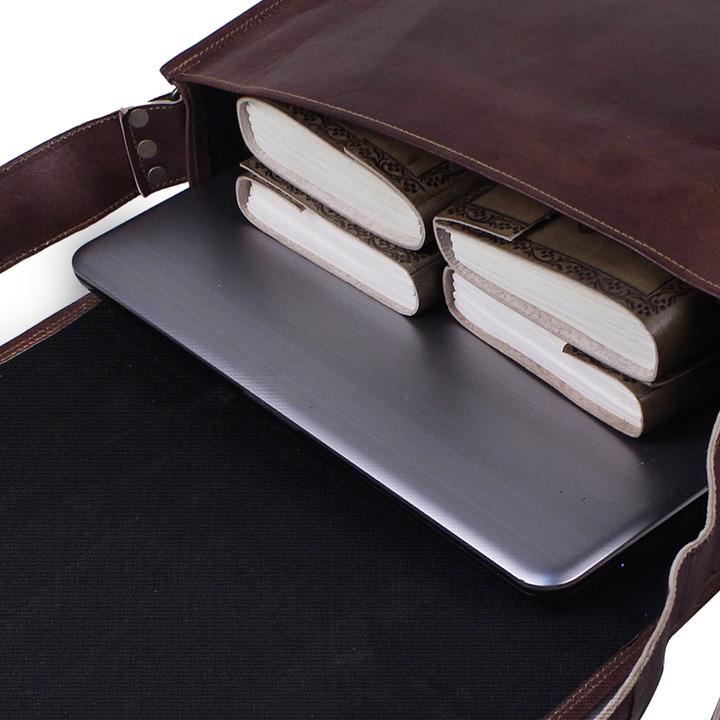 Full Flap Leather Satchel Bag