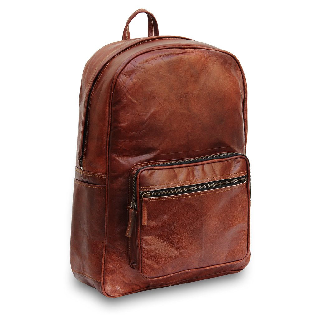 100% full grain leather backpack